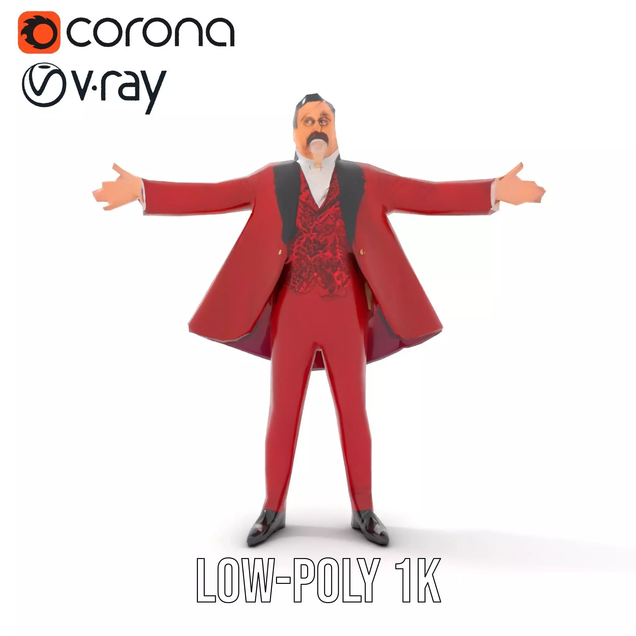 Vibrant Ringmaster Attire model pack Low-poly 3D model_20