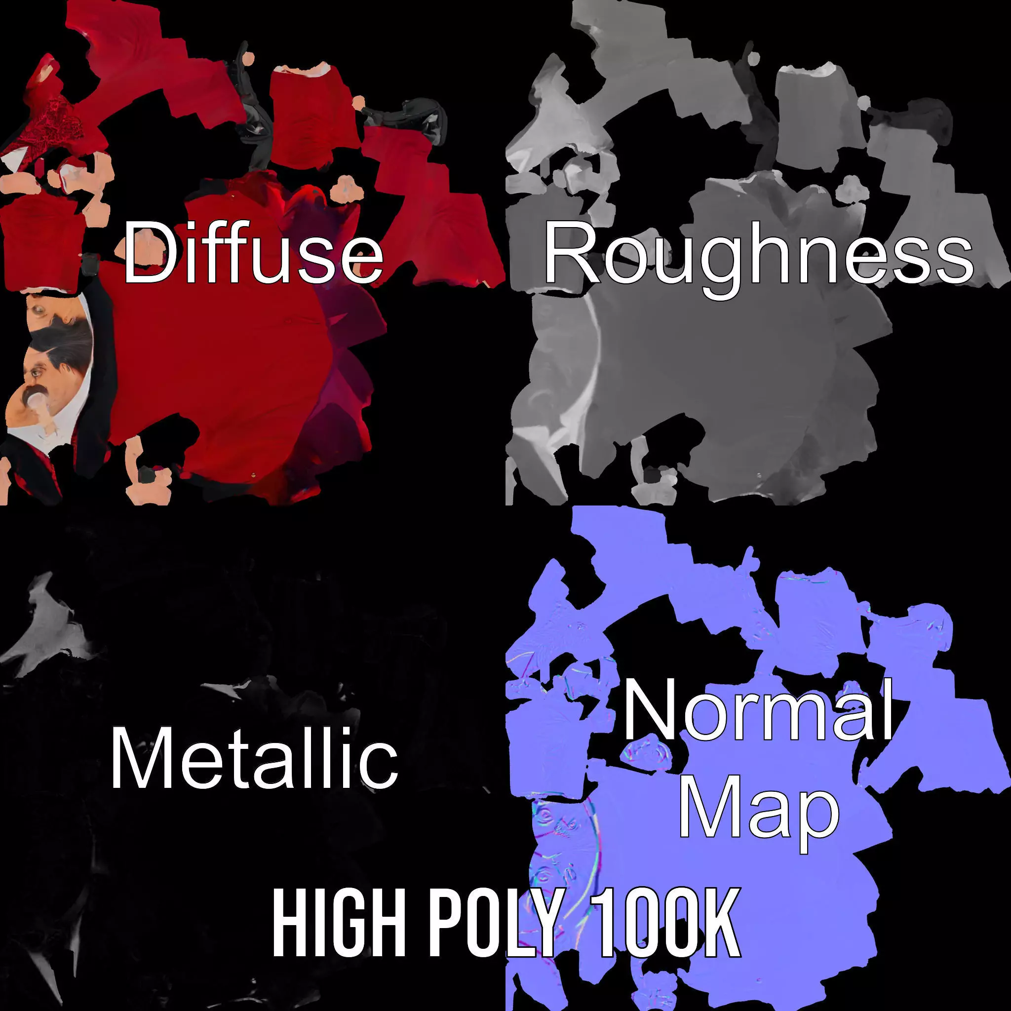 Vibrant Ringmaster Attire model pack Low-poly 3D model_3