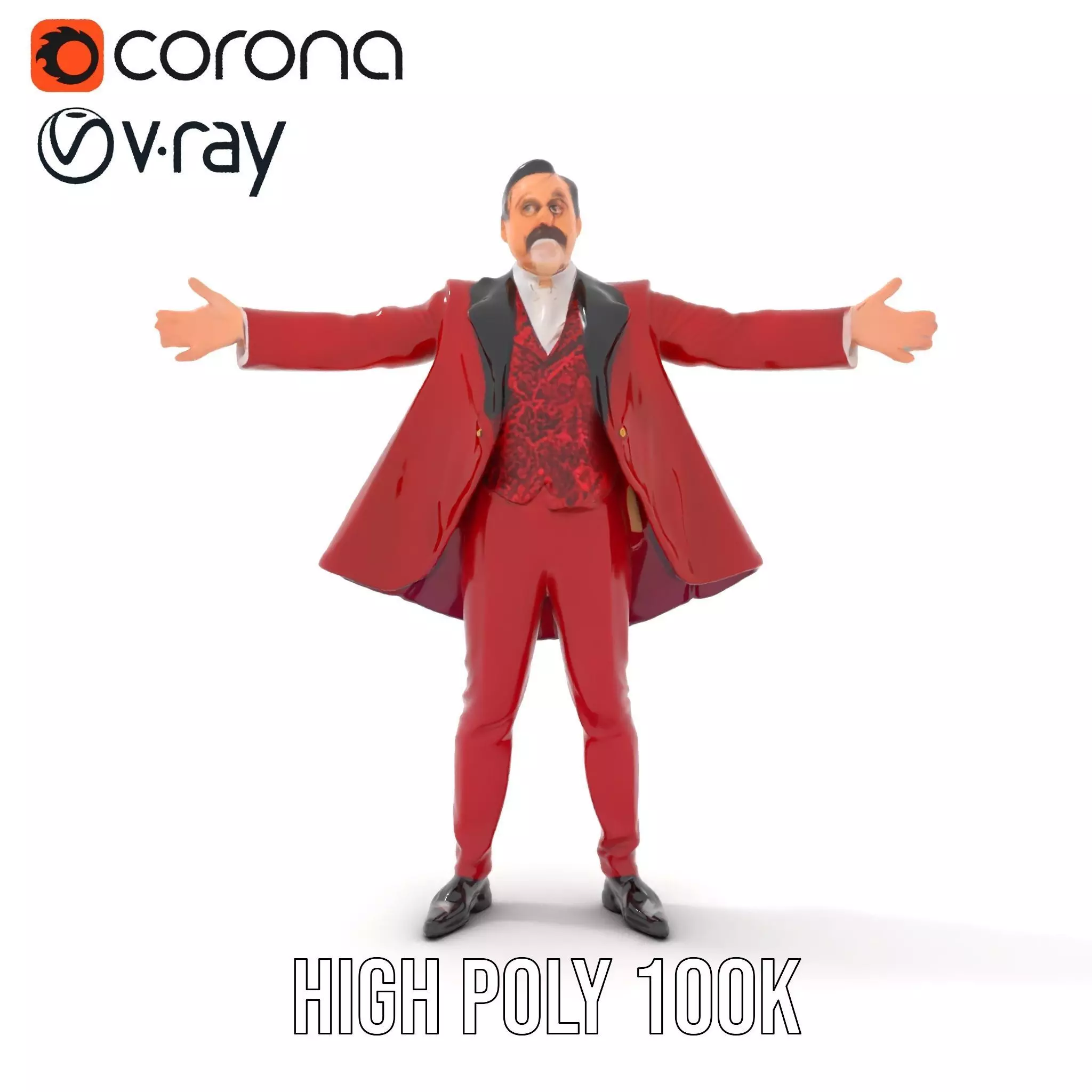 Vibrant Ringmaster Attire model pack Low-poly 3D model_15