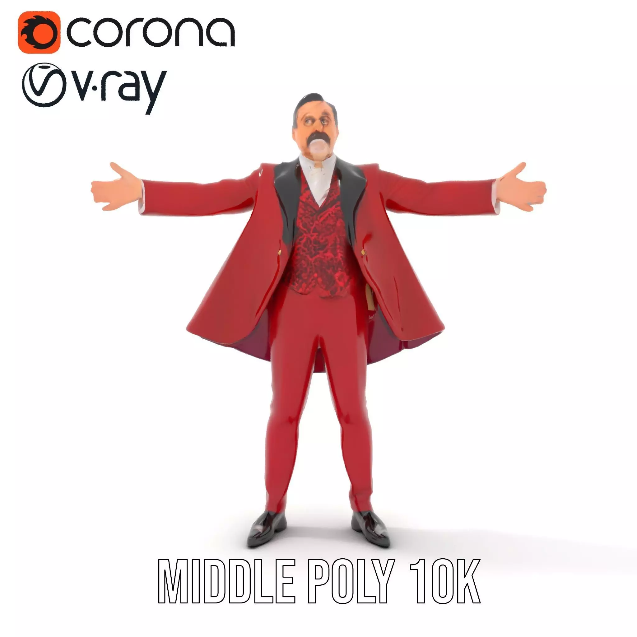 Vibrant Ringmaster Attire model pack Low-poly 3D model_13