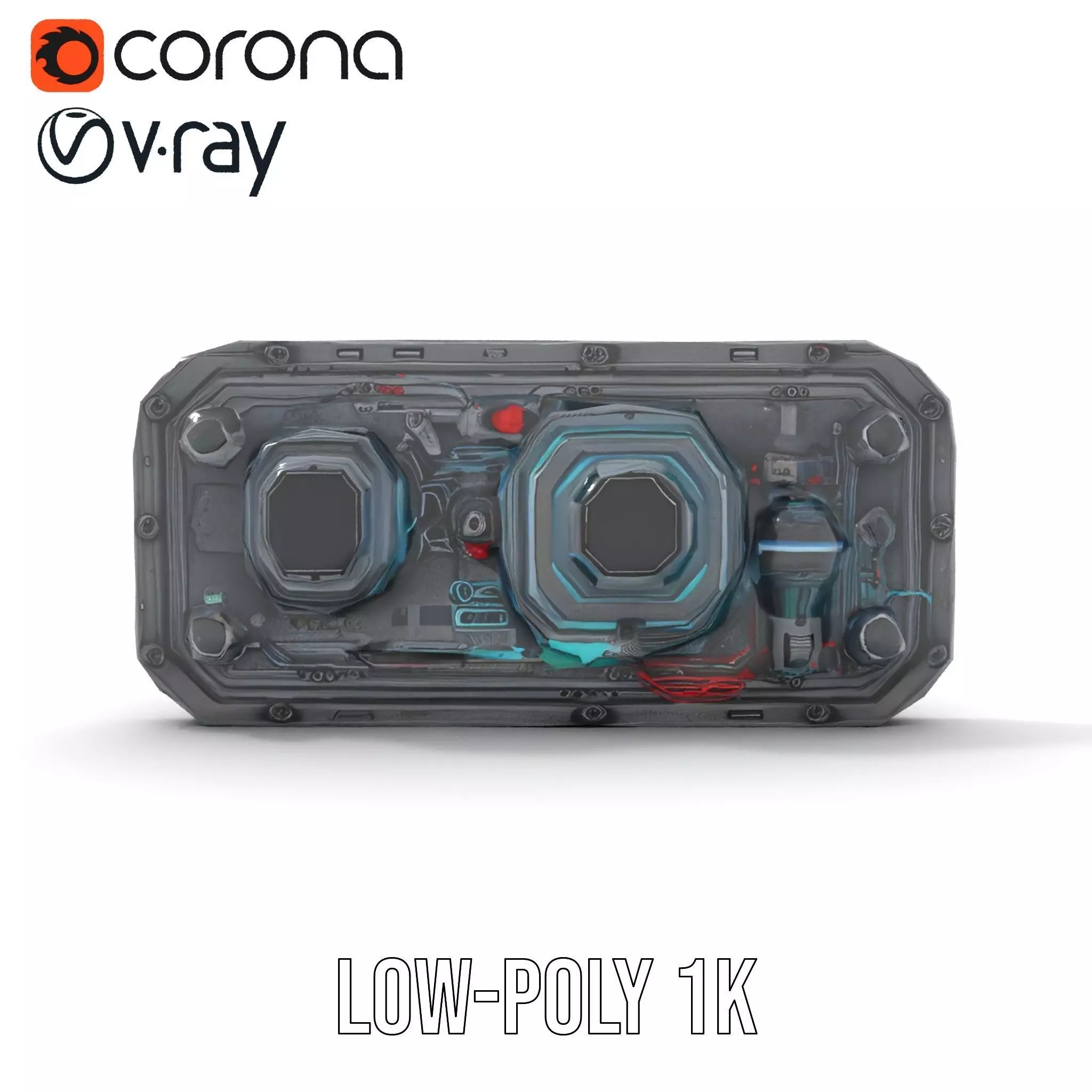 Futuristic Control Panel model pack Low-poly 3D model_28