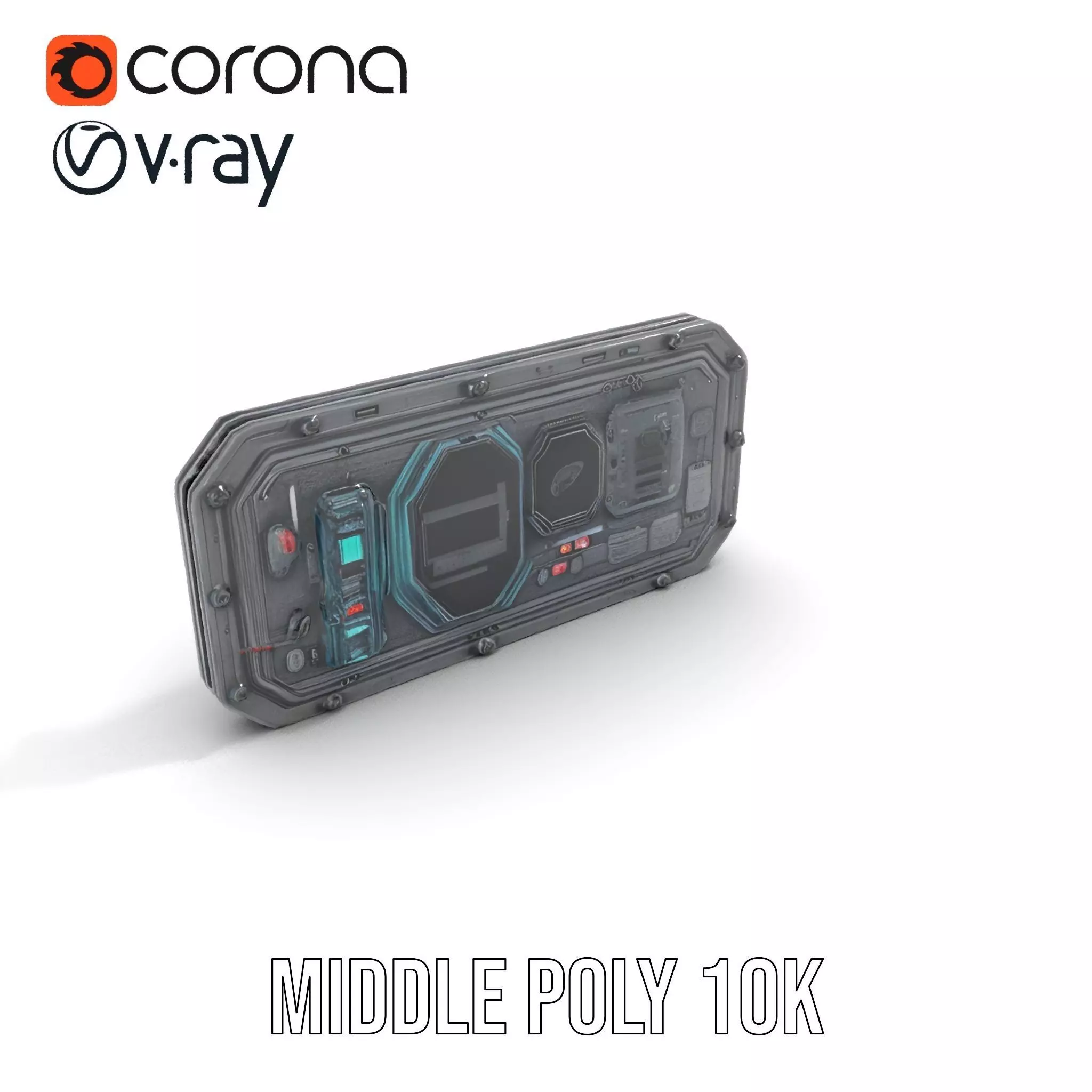 Futuristic Control Panel model pack Low-poly 3D model_24