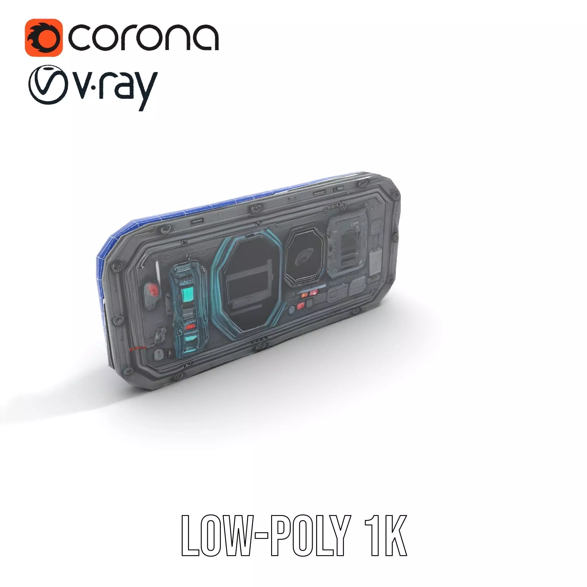 Futuristic Control Panel model pack Low-poly 3D model_20