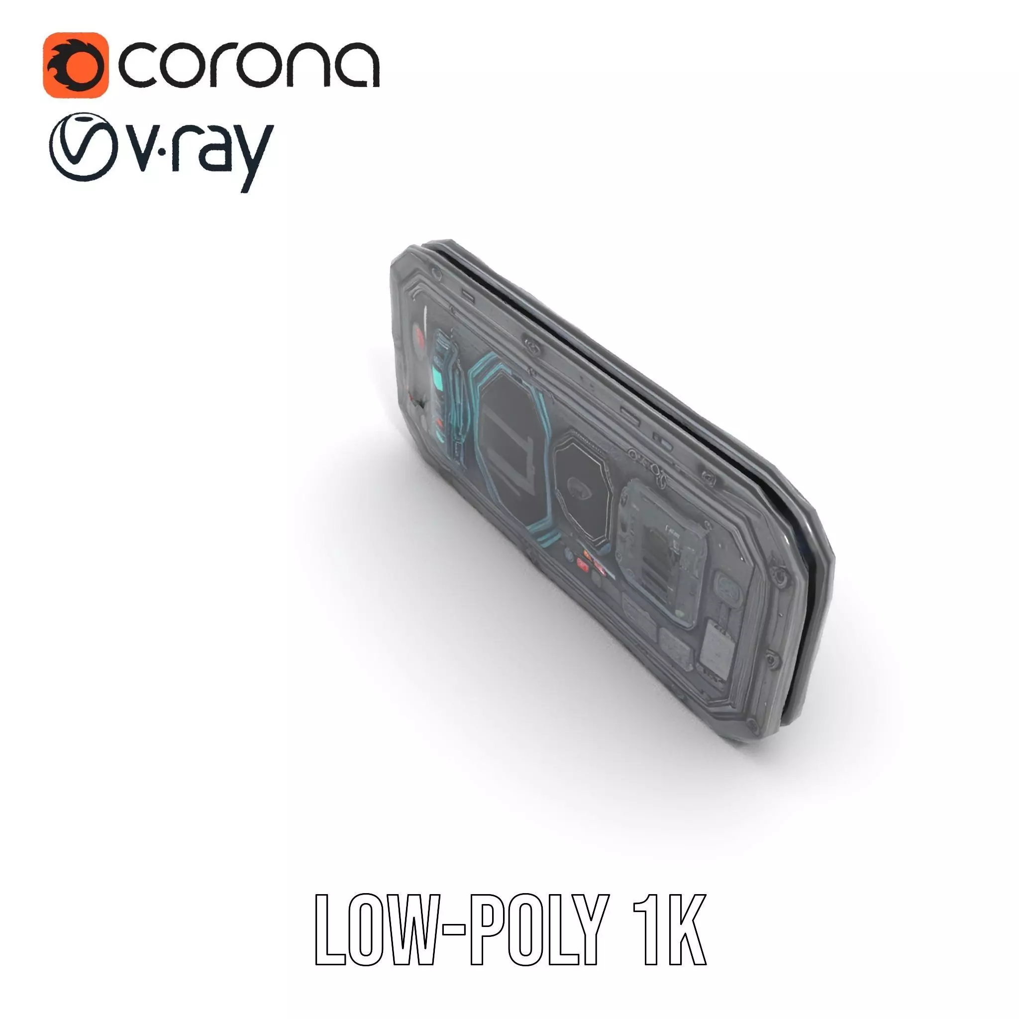 Futuristic Control Panel model pack Low-poly 3D model_9