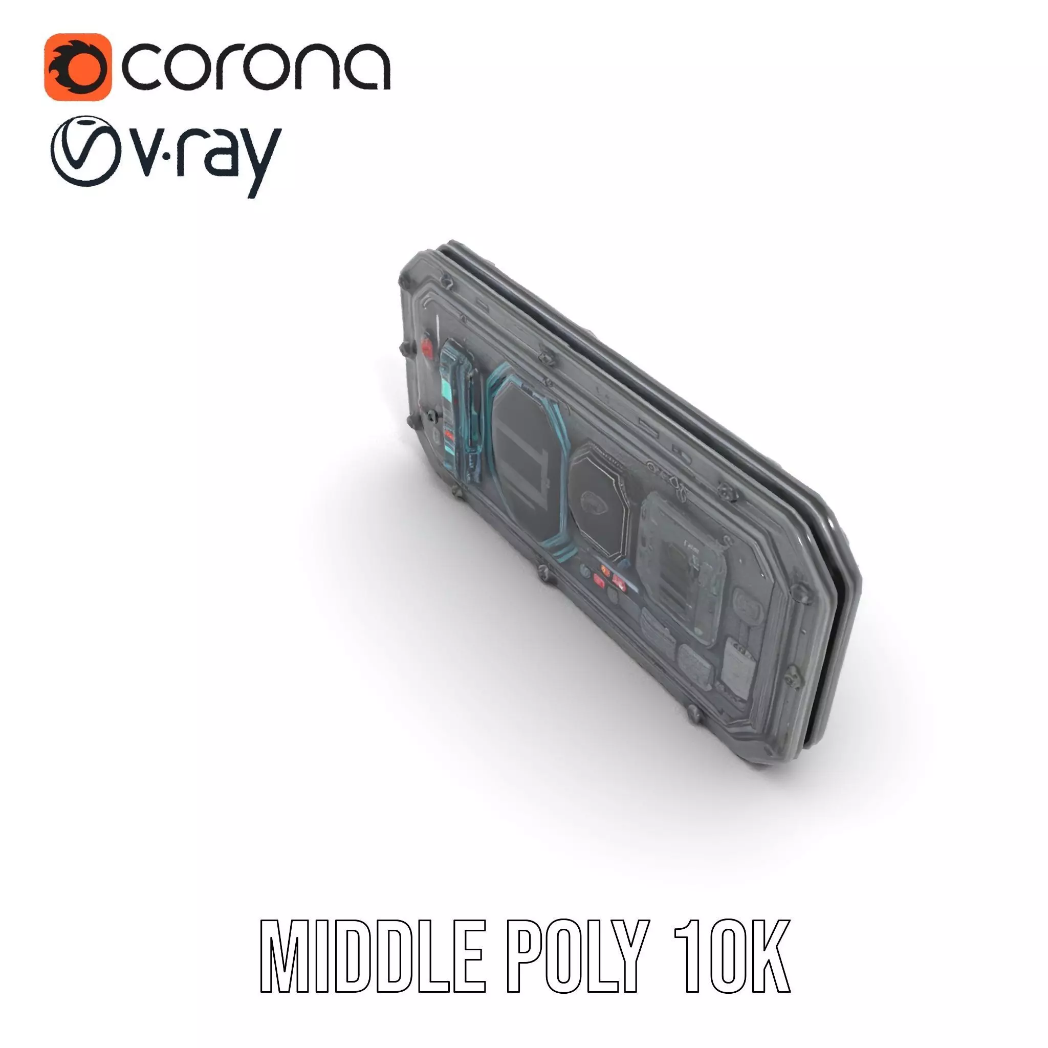 Futuristic Control Panel model pack Low-poly 3D model_5