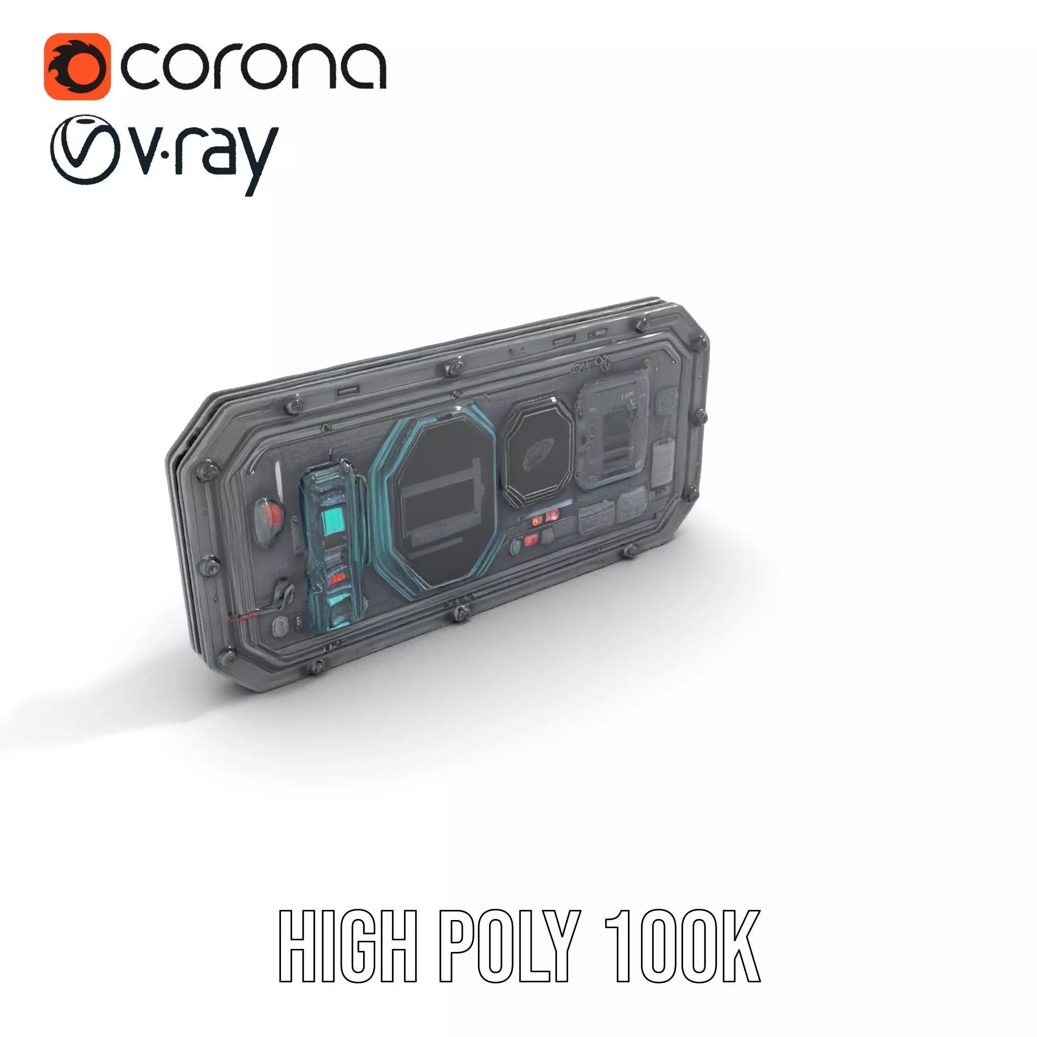 Futuristic Control Panel model pack Low-poly 3D model_21