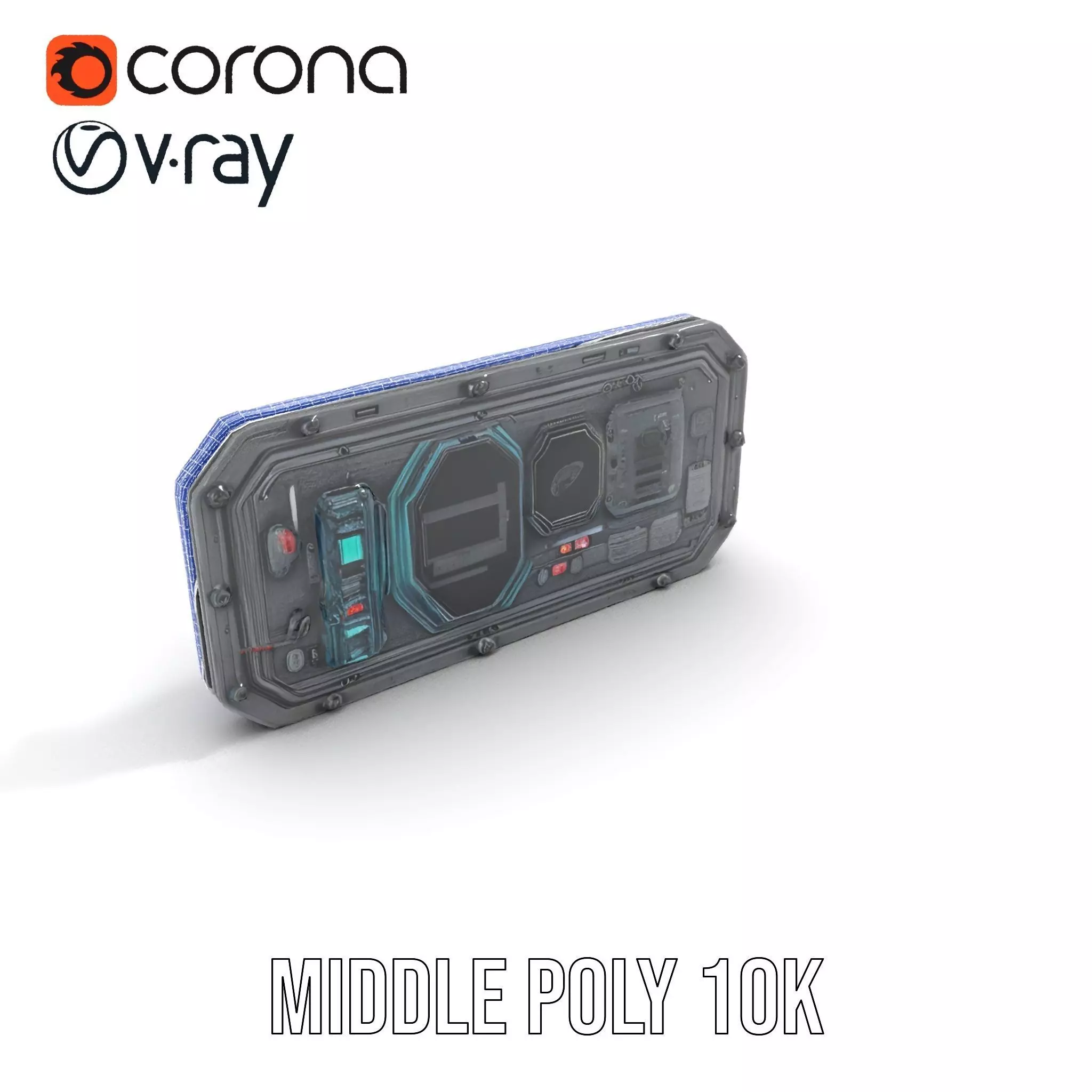 Futuristic Control Panel model pack Low-poly 3D model_16