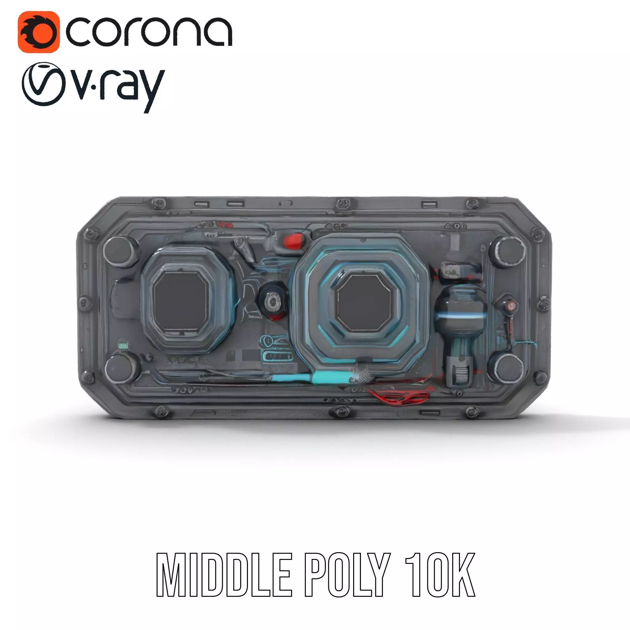 Futuristic Control Panel model pack Low-poly 3D model_13