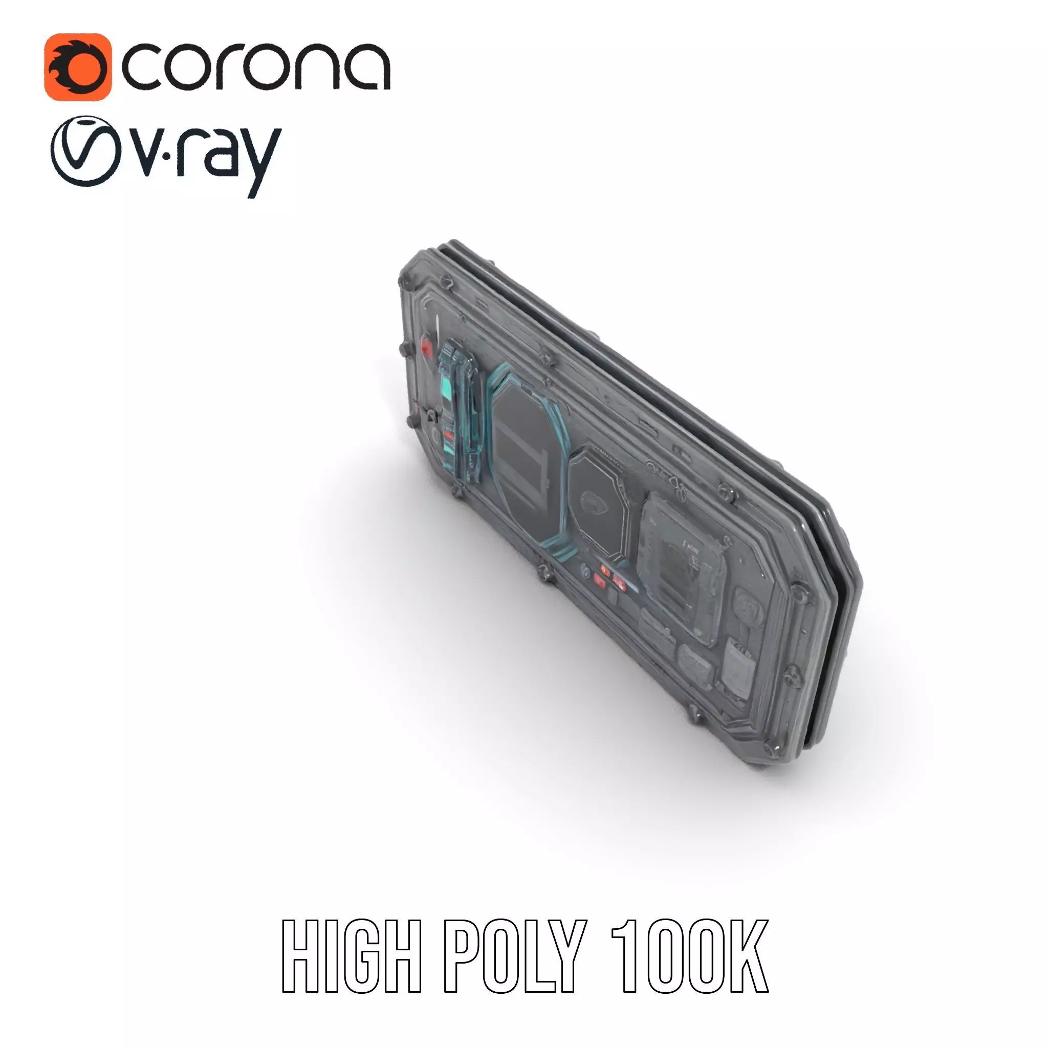 Futuristic Control Panel model pack Low-poly 3D model_18