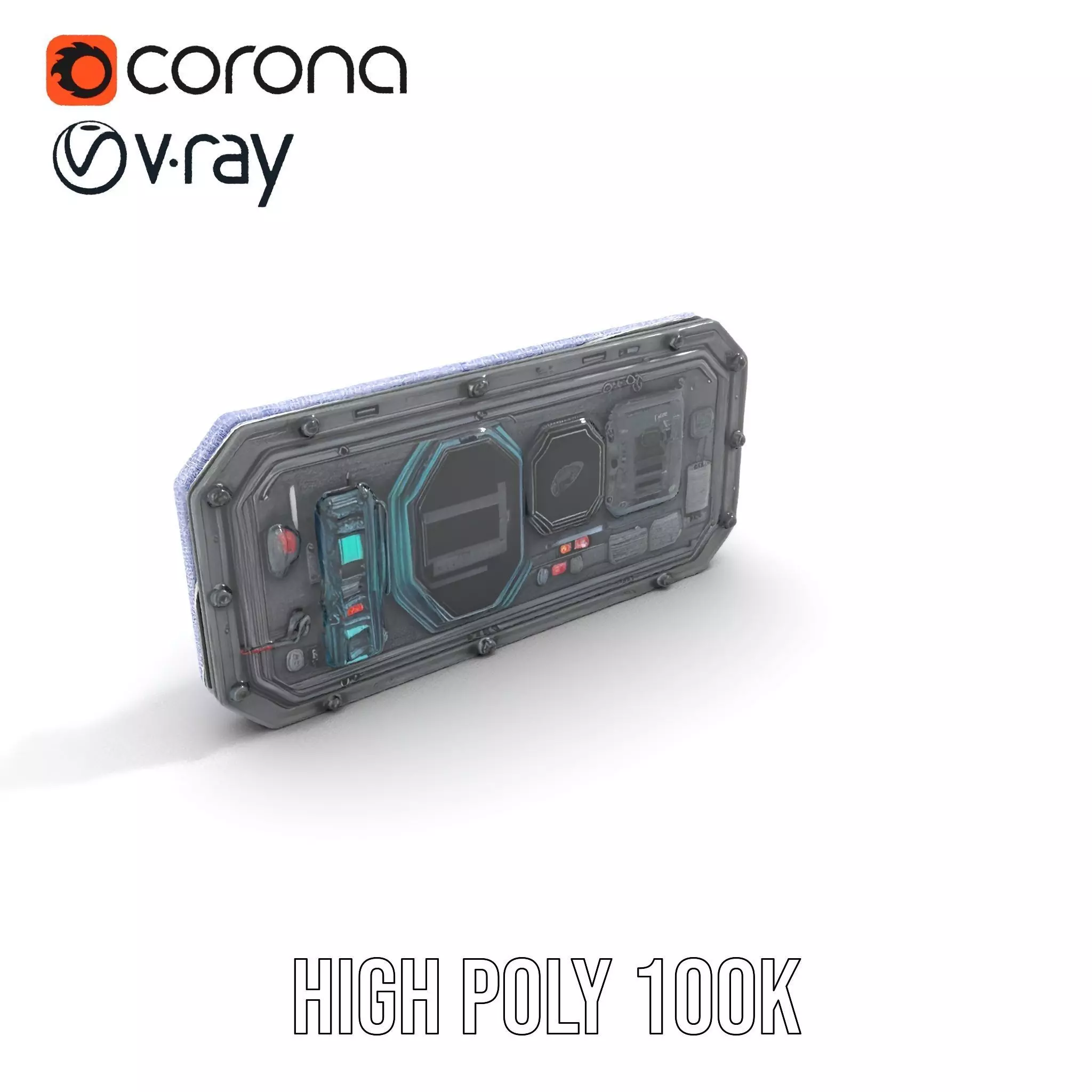 Futuristic Control Panel model pack Low-poly 3D model_26