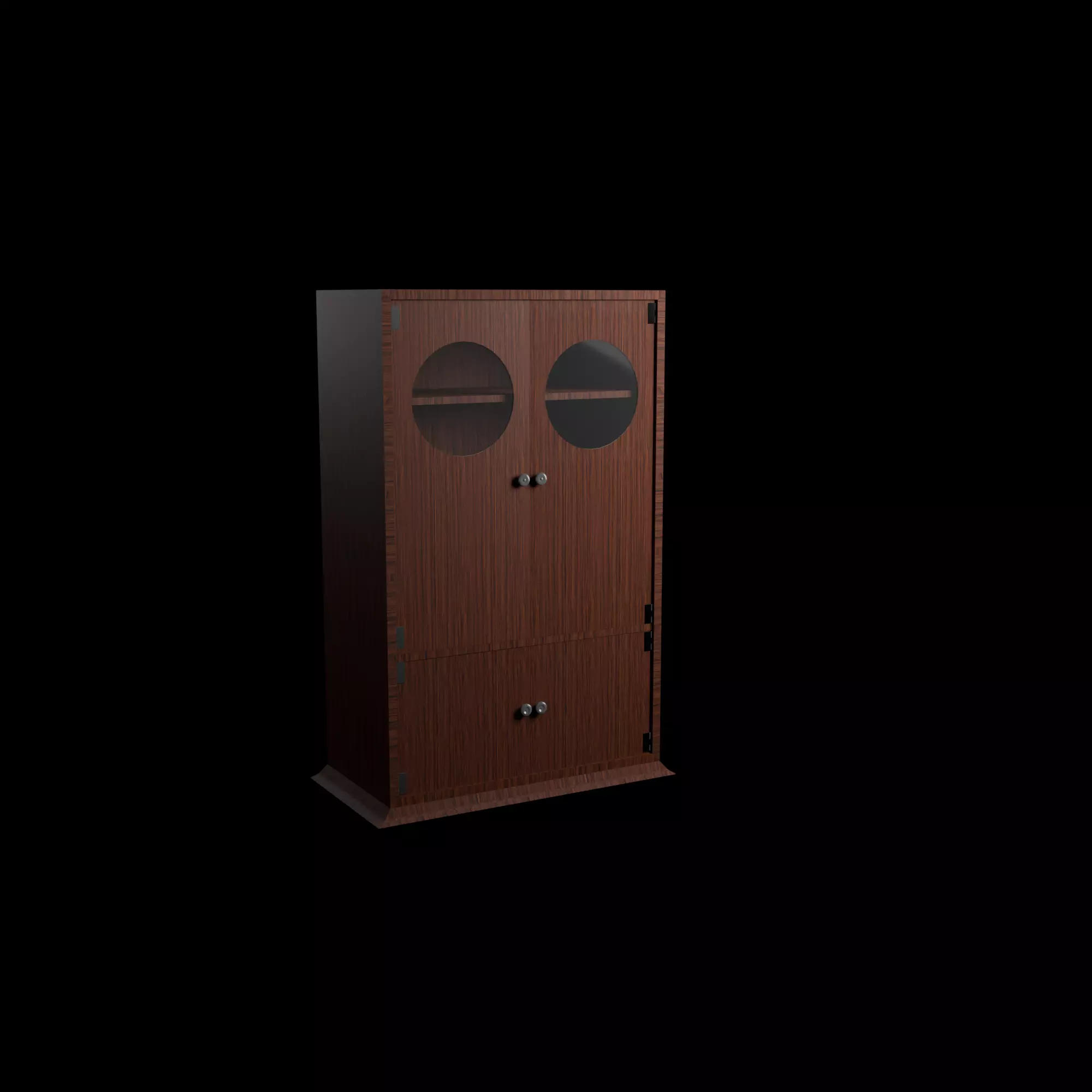 Modern Wooden Cabinet 3D model_1