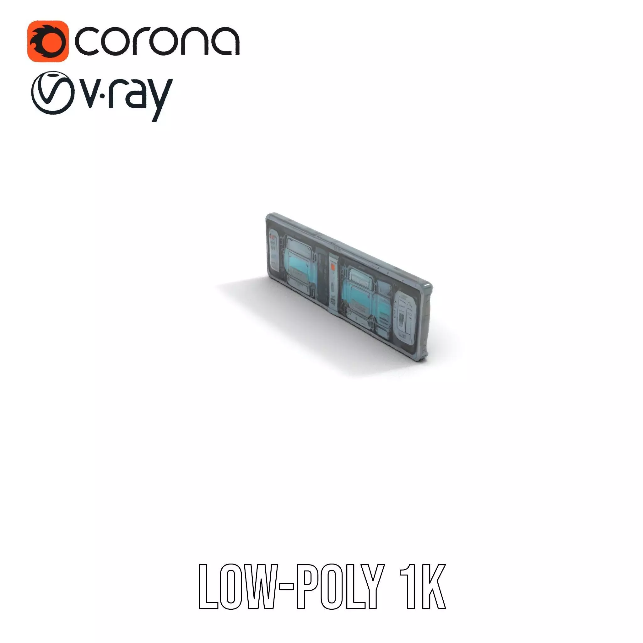 Futuristic Corridor model pack Low-poly 3D model_9