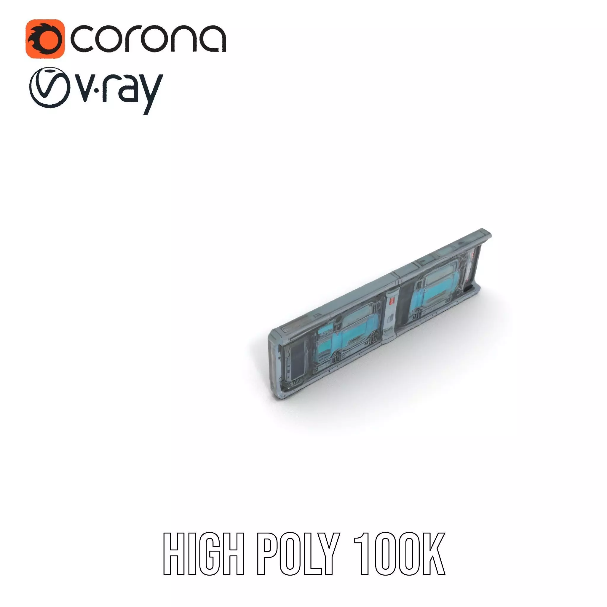 Futuristic Corridor model pack Low-poly 3D model_21