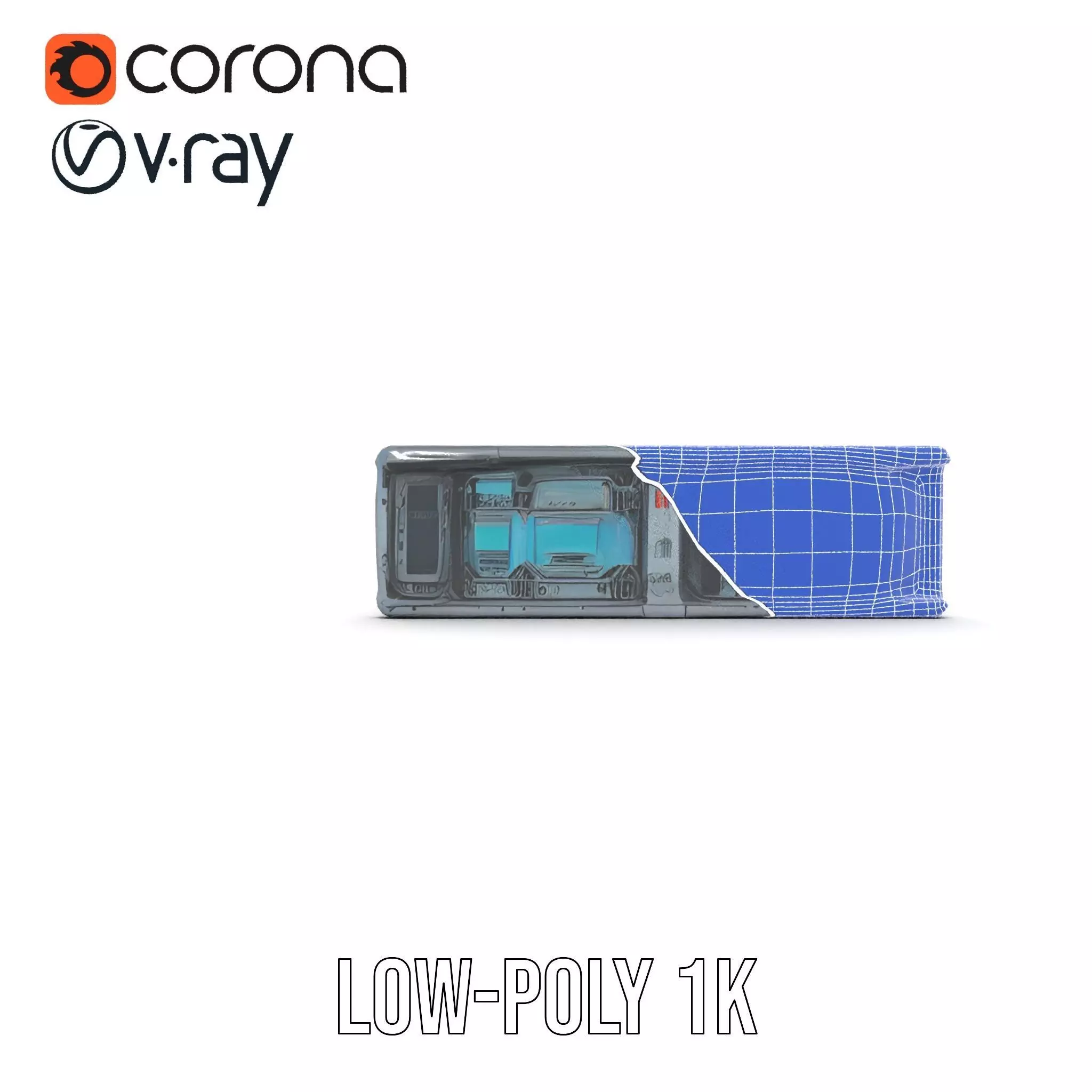 Futuristic Corridor model pack Low-poly 3D model_28