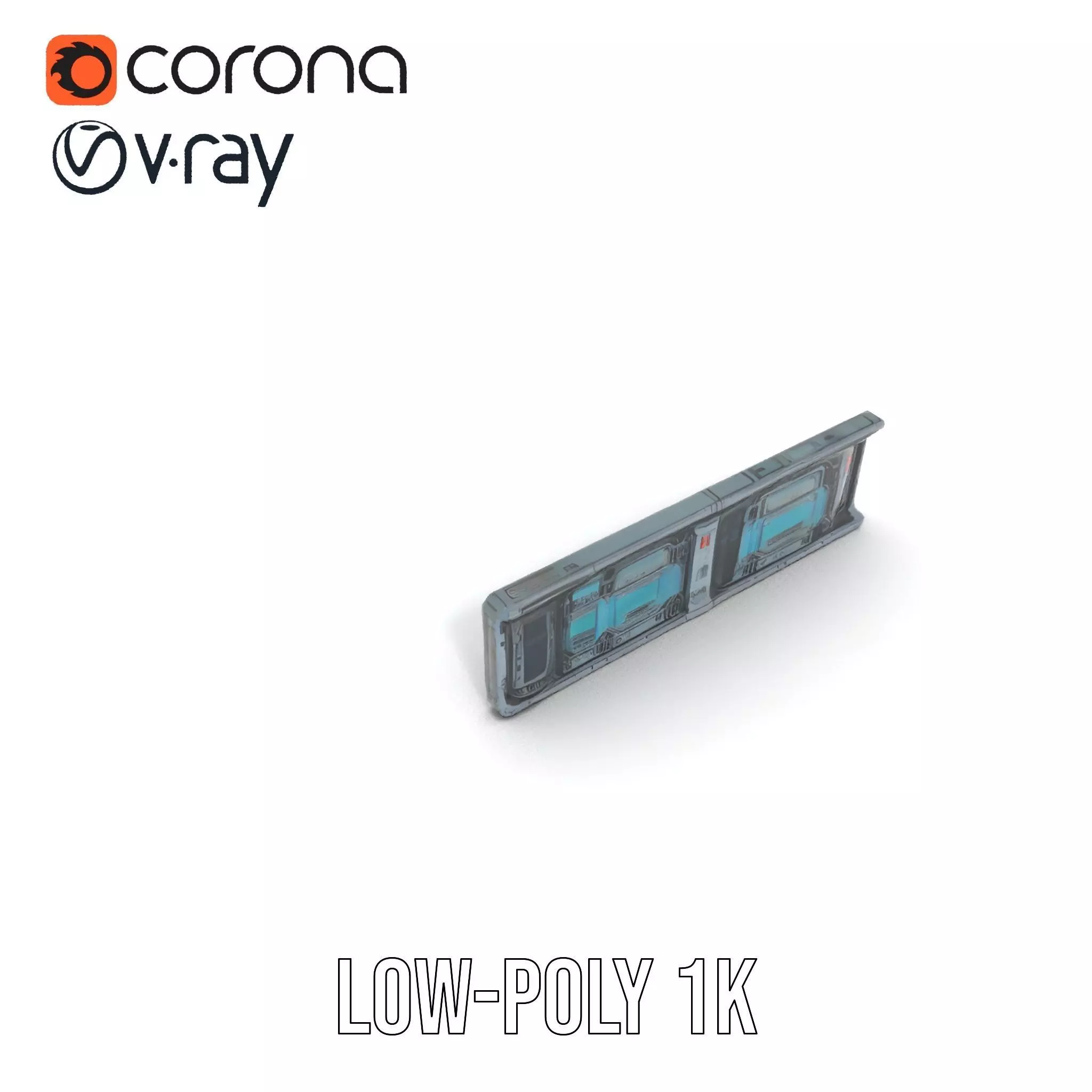 Futuristic Corridor model pack Low-poly 3D model_20