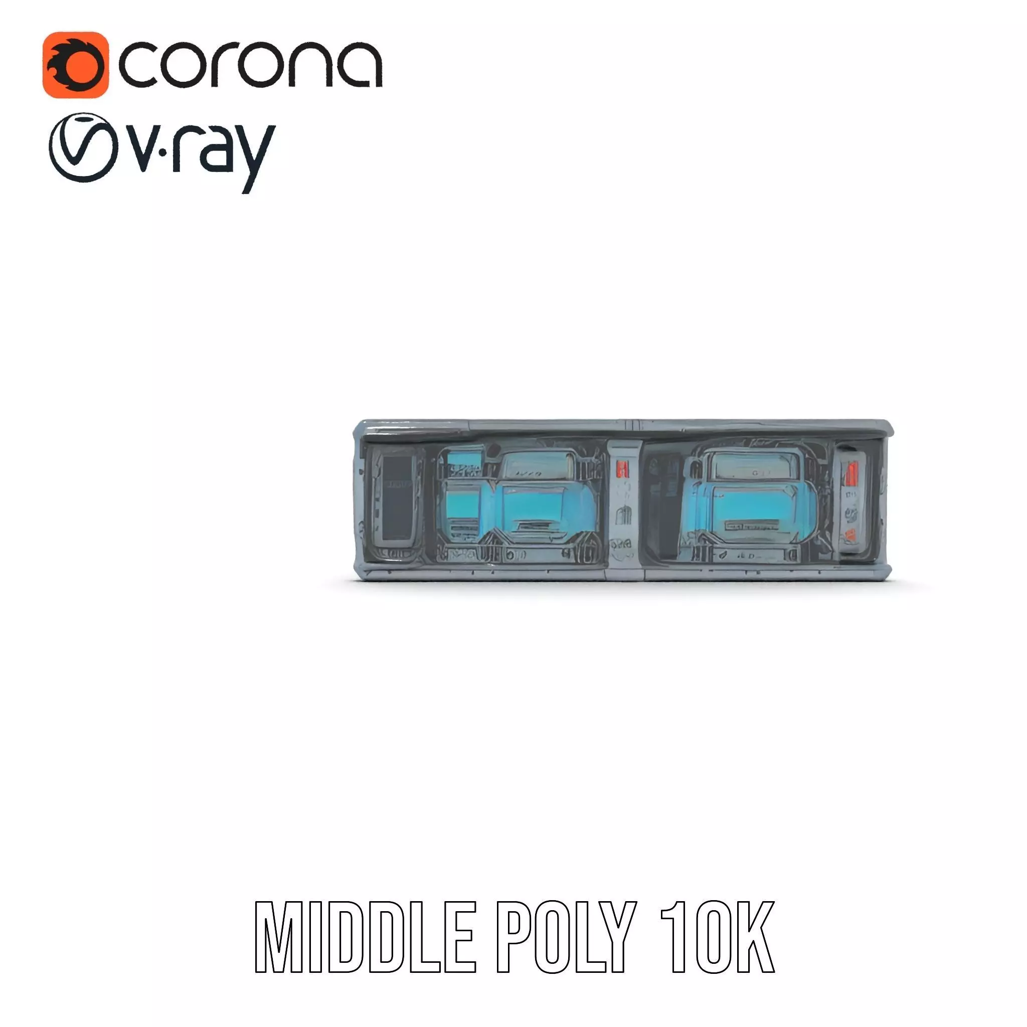 Futuristic Corridor model pack Low-poly 3D model_6