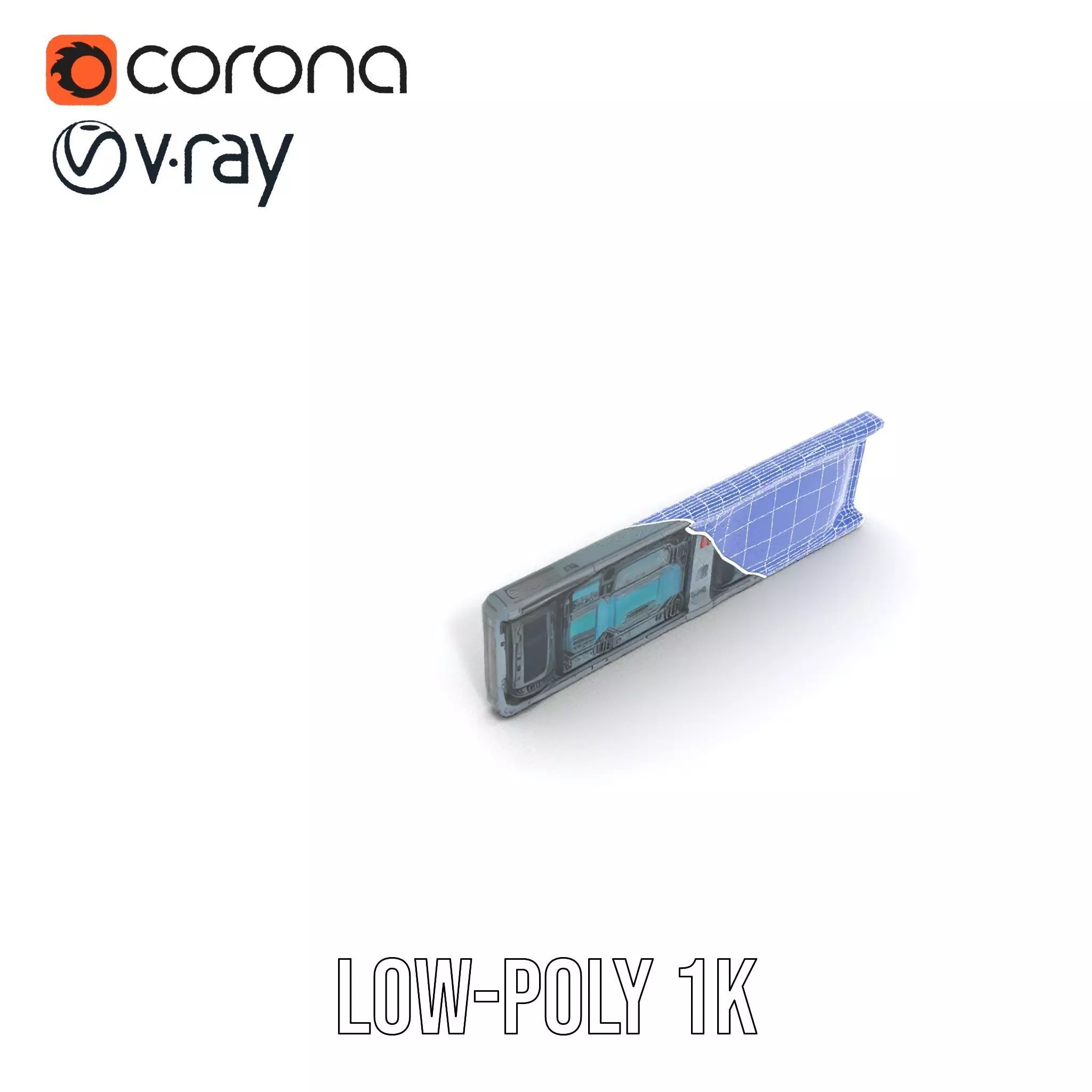 Futuristic Corridor model pack Low-poly 3D model_17