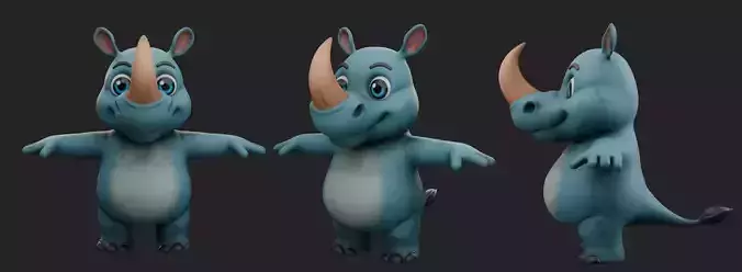 Rhino cartoon 3D model