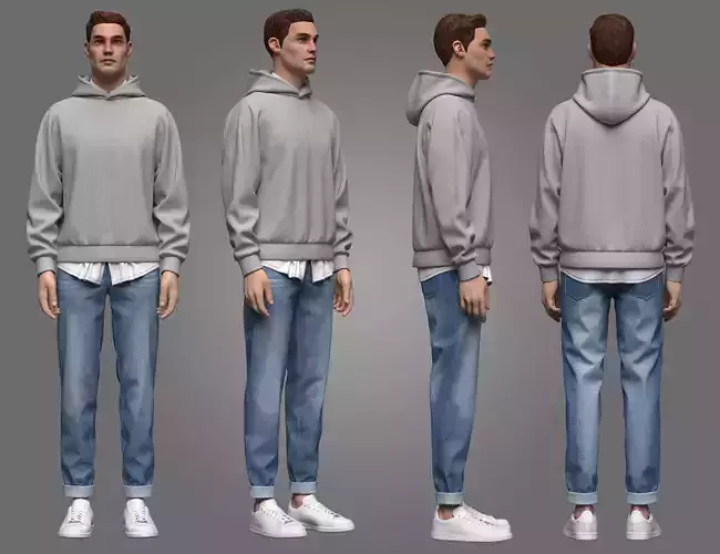 Mens Shirt Hoodie And Jeans