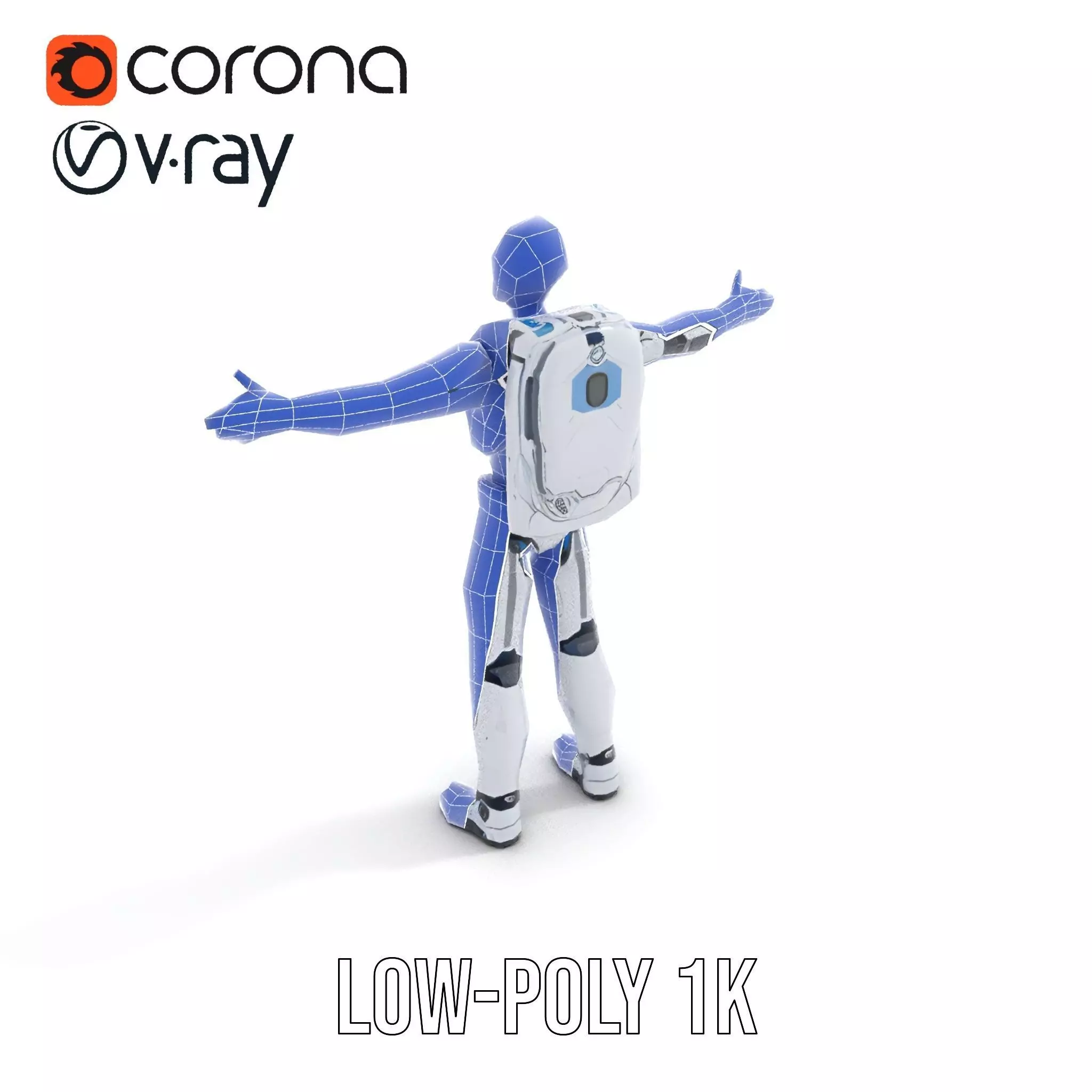 Futuristic Android model pack Low-poly 3D model_7