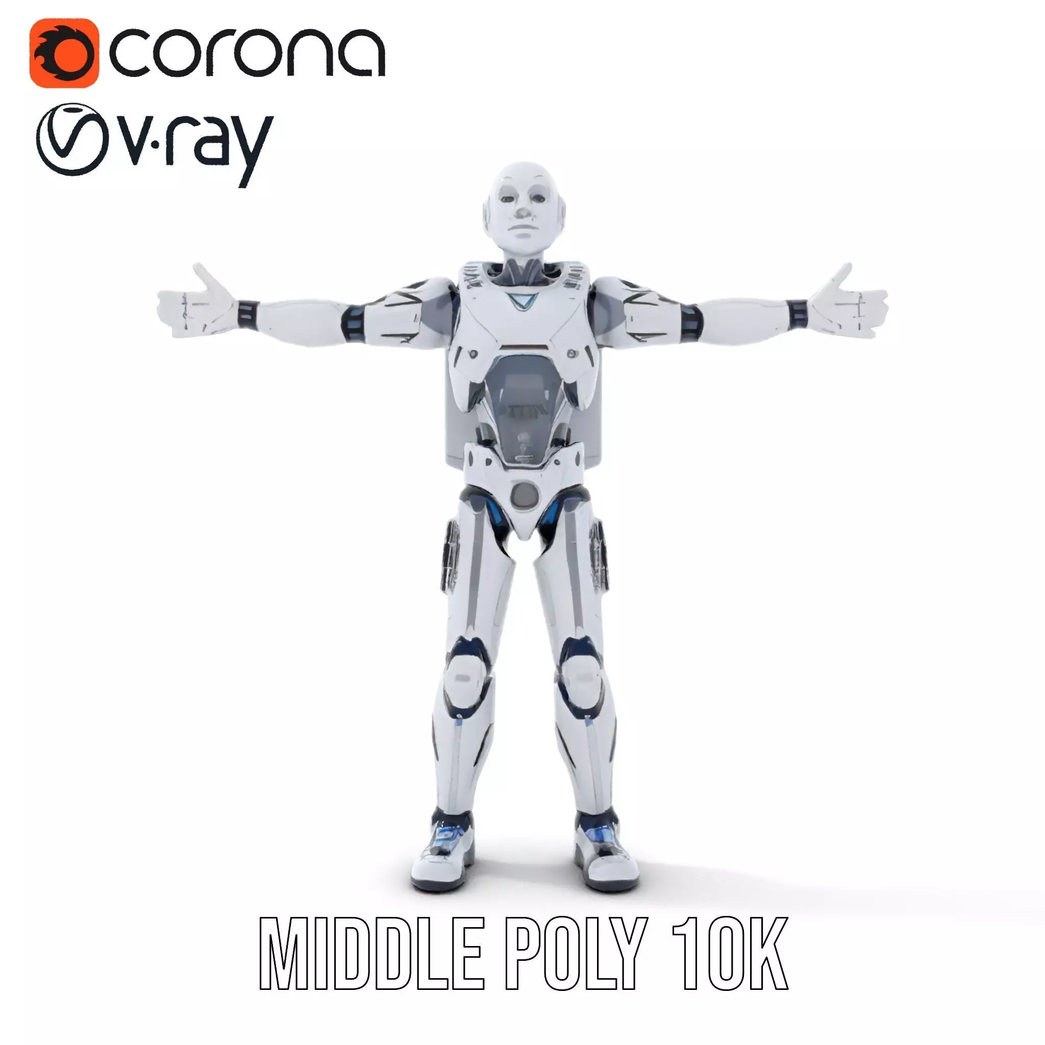 Futuristic Android model pack Low-poly 3D model_24