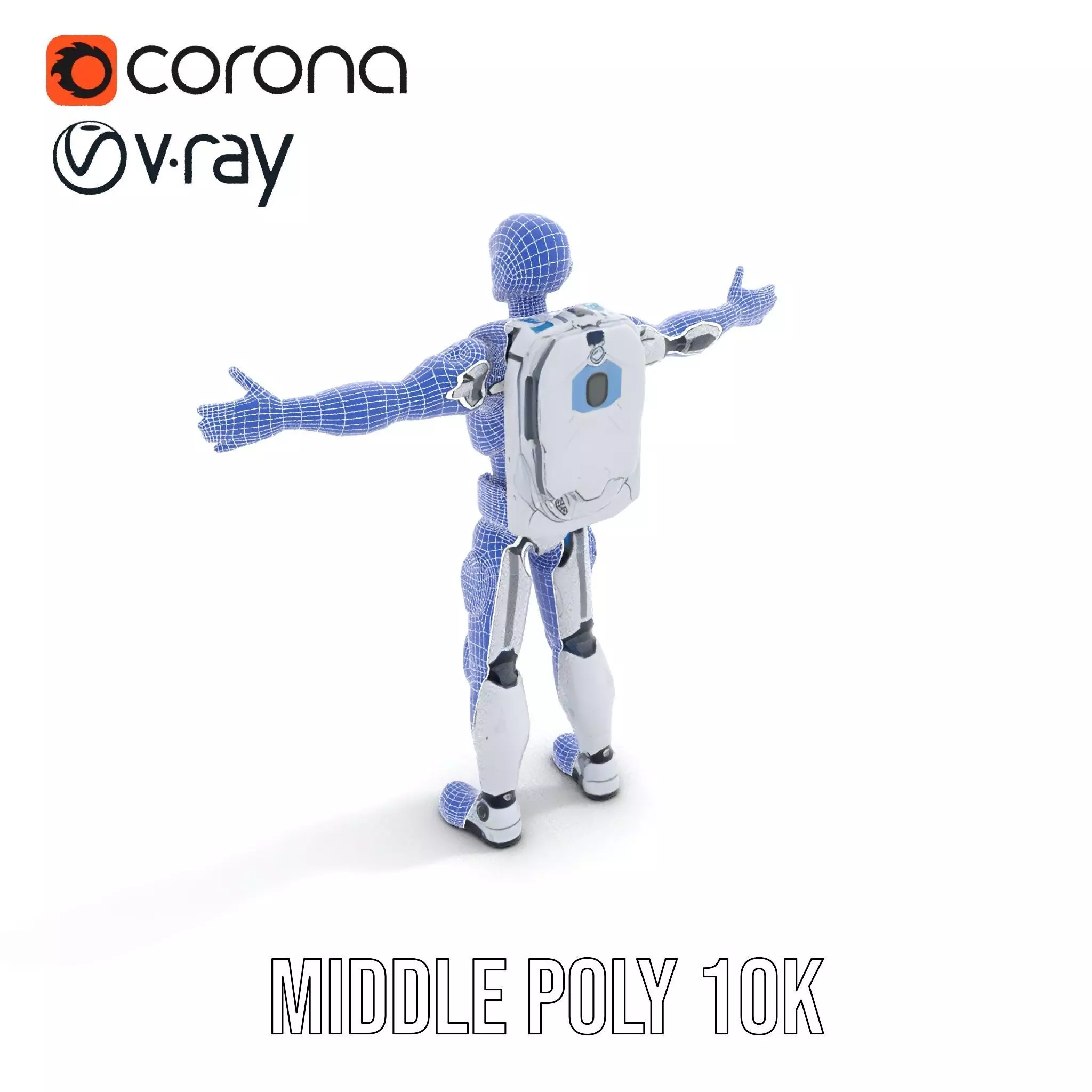 Futuristic Android model pack Low-poly 3D model_16