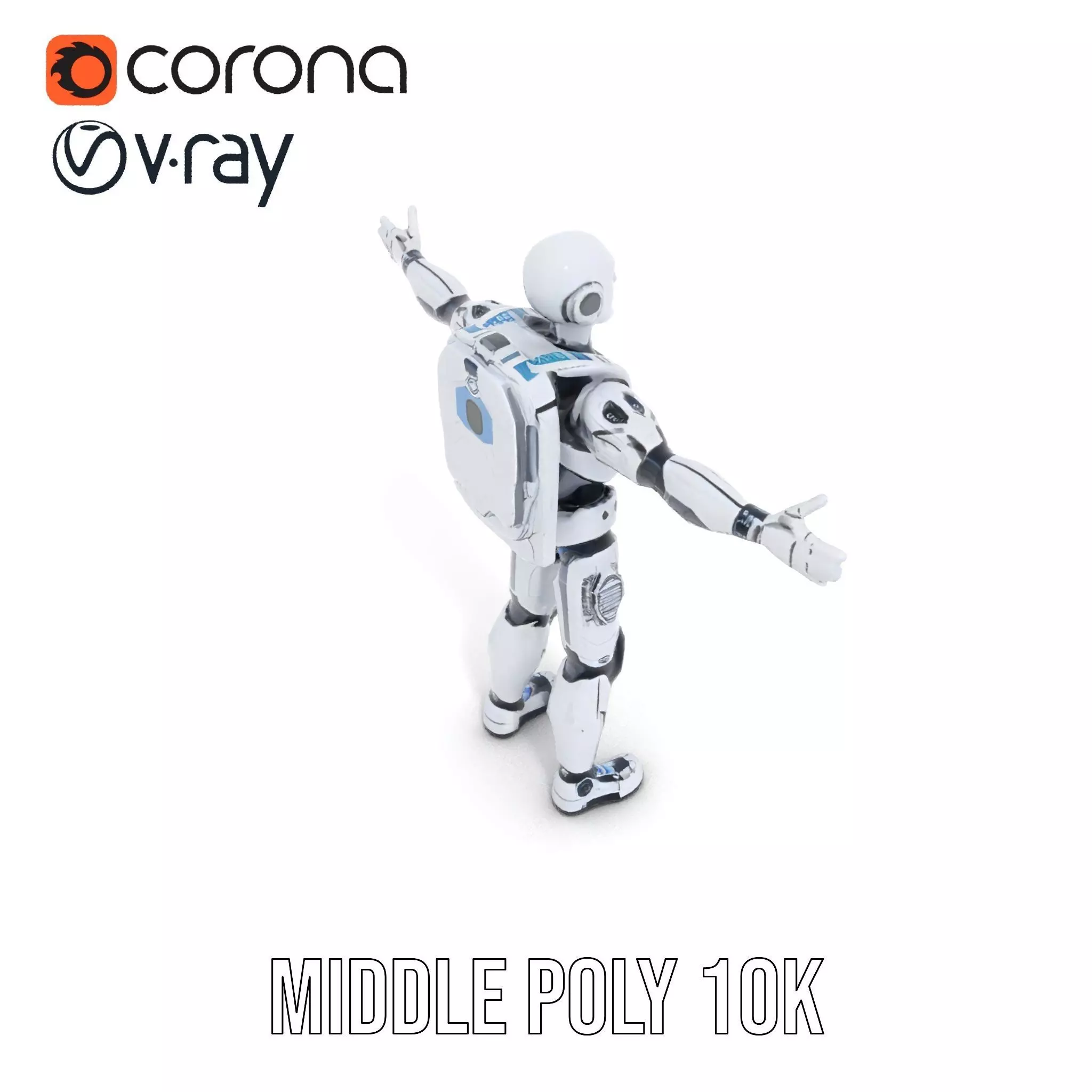 Futuristic Android model pack Low-poly 3D model_11