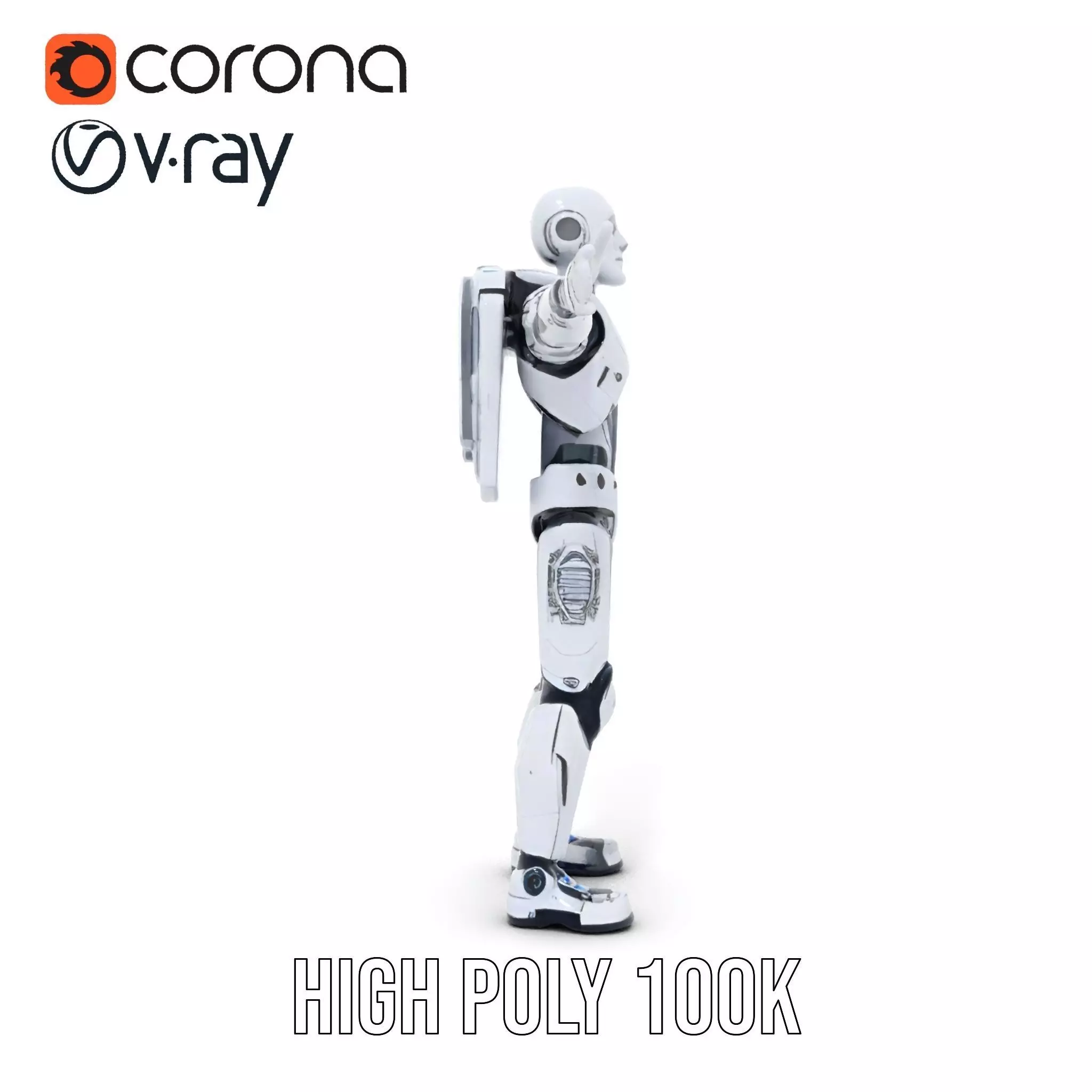 Futuristic Android model pack Low-poly 3D model_28