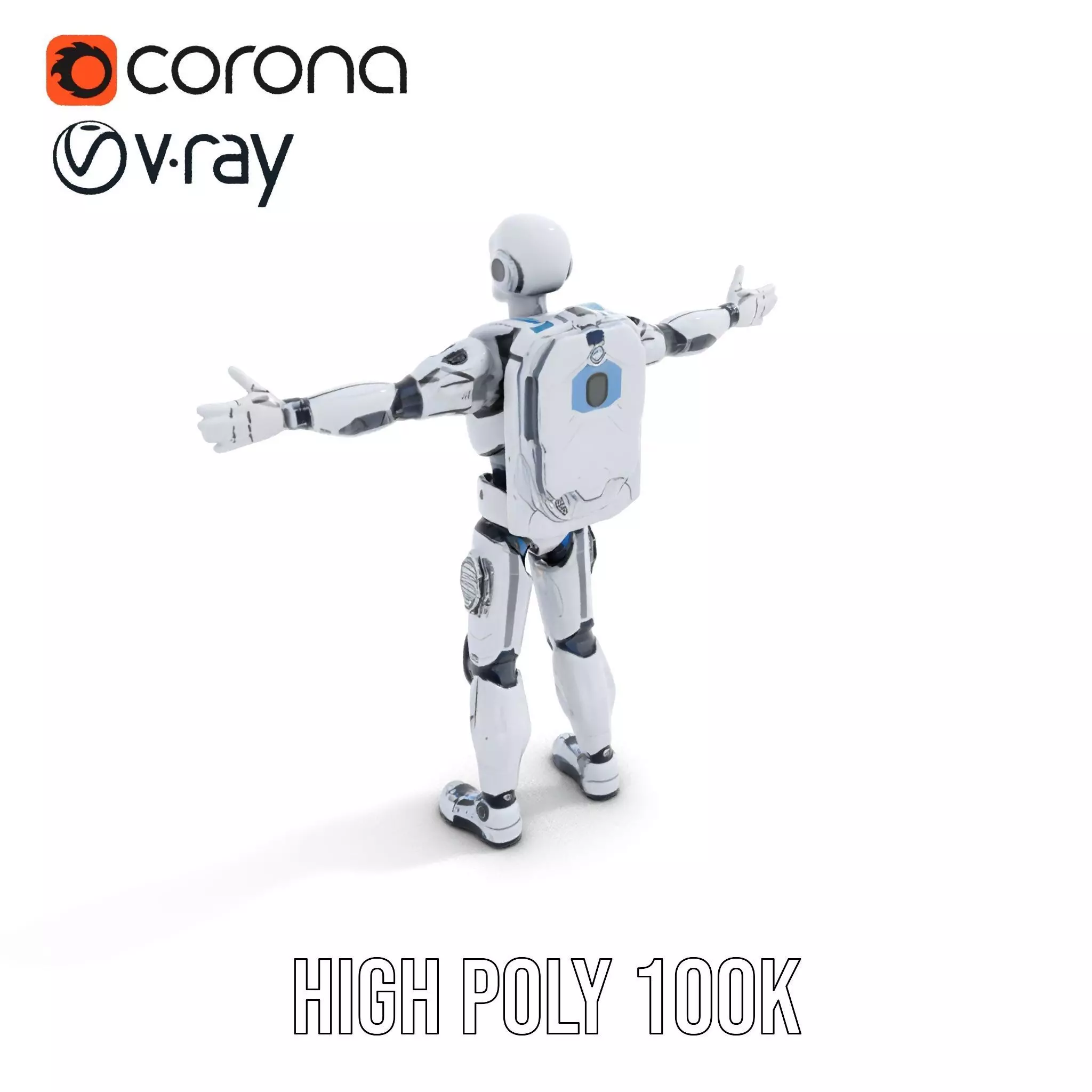 Futuristic Android model pack Low-poly 3D model_21