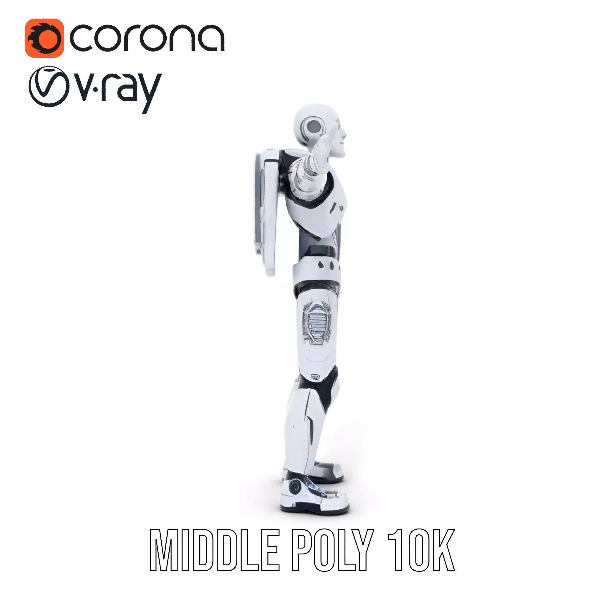 Futuristic Android model pack Low-poly 3D model_13