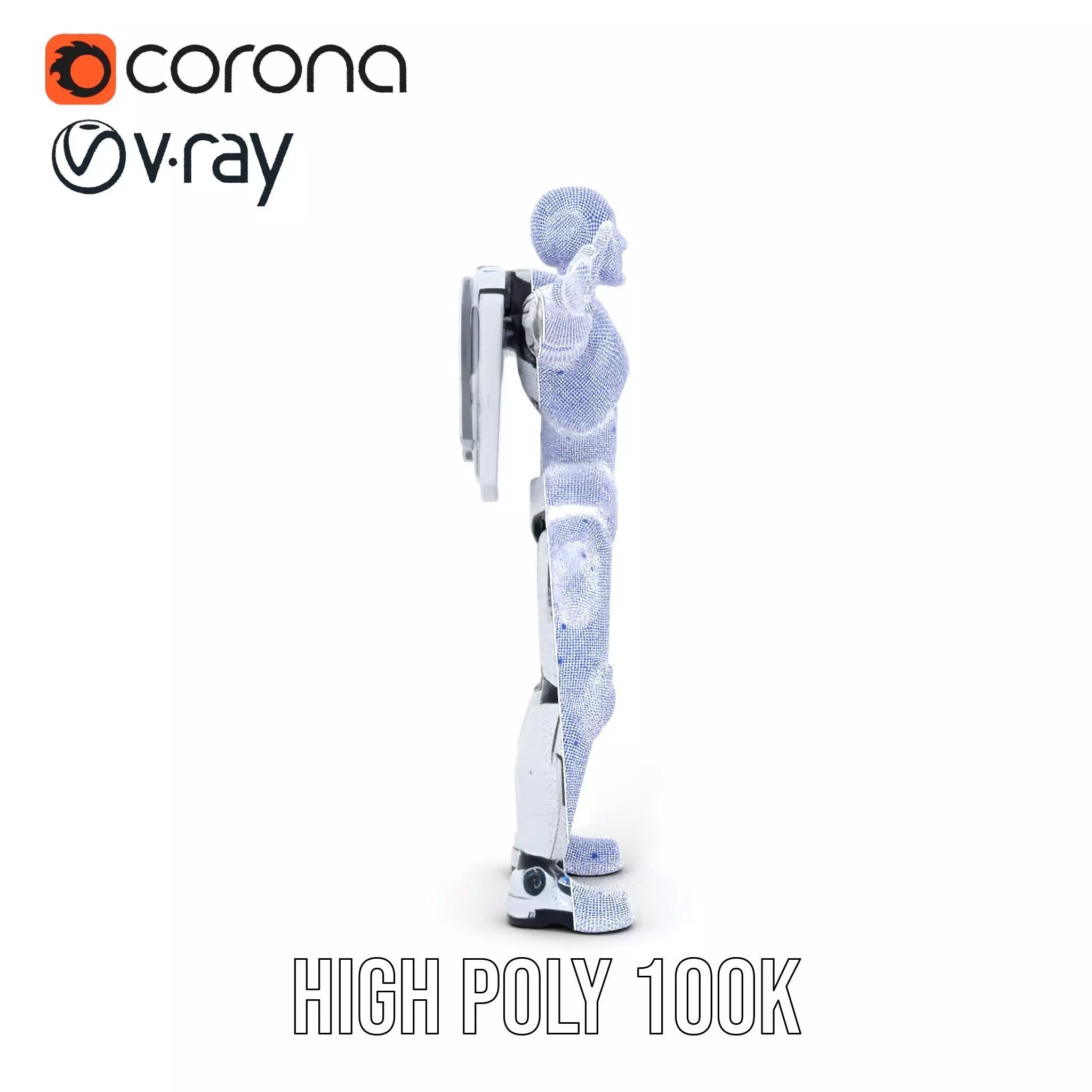 Futuristic Android model pack Low-poly 3D model_31