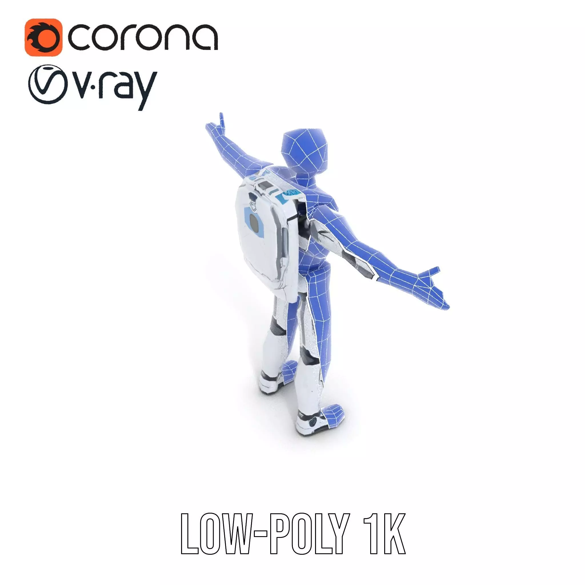Futuristic Android model pack Low-poly 3D model_27