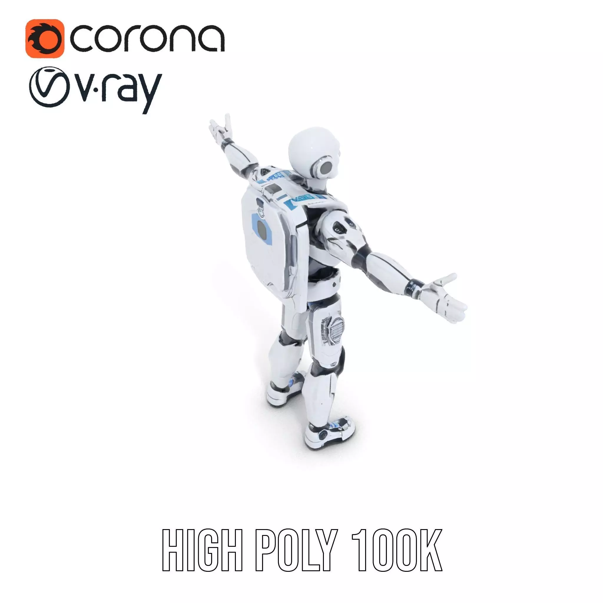 Futuristic Android model pack Low-poly 3D model_15