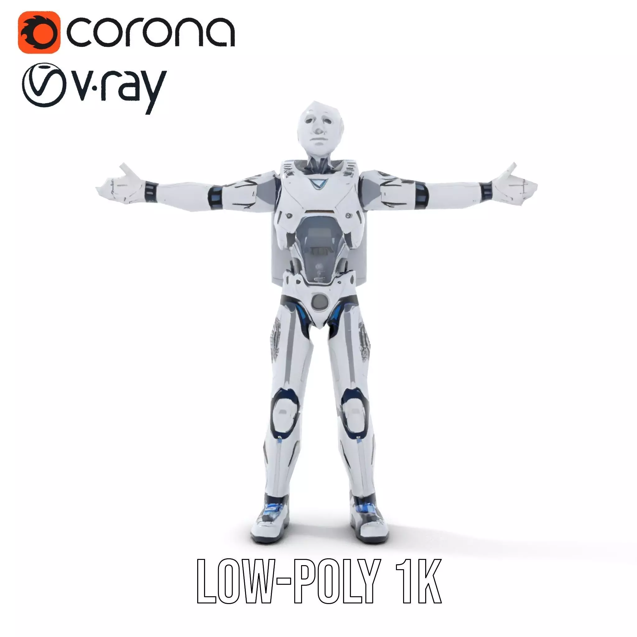 Futuristic Android model pack Low-poly 3D model_23