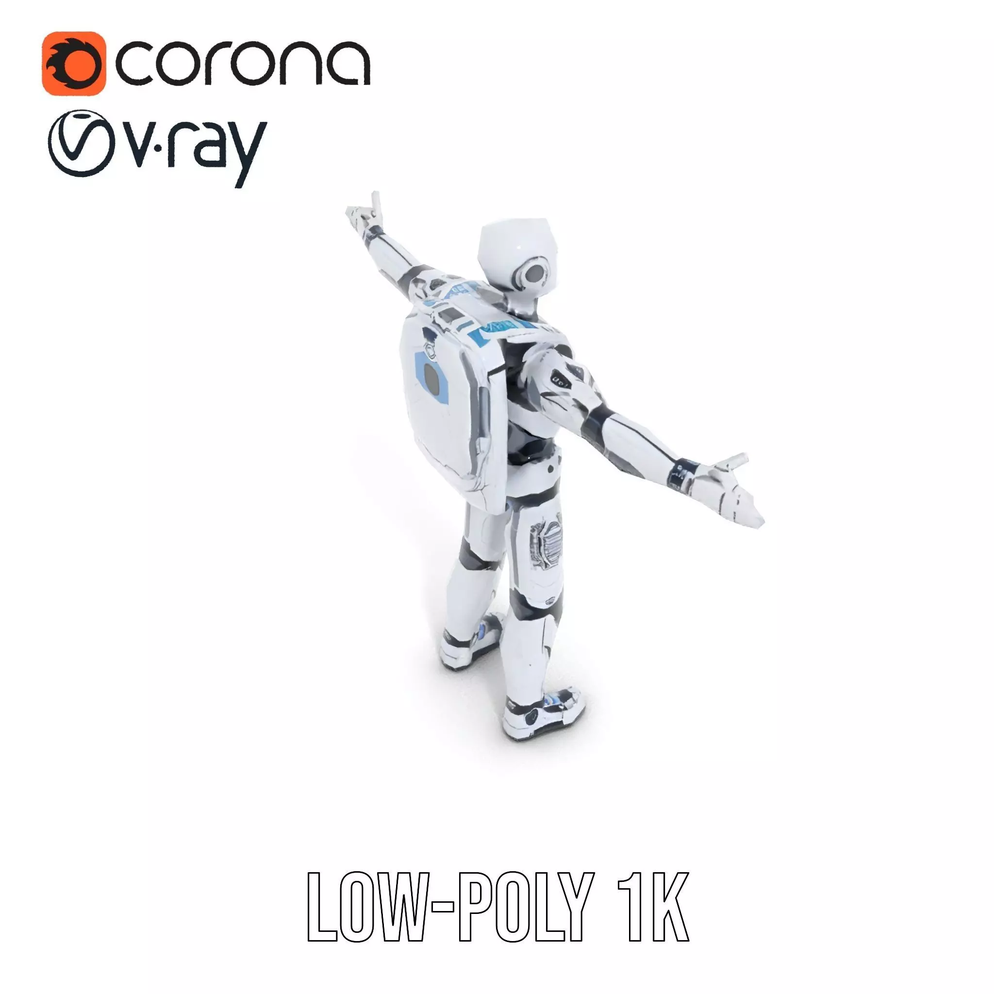 Futuristic Android model pack Low-poly 3D model_9