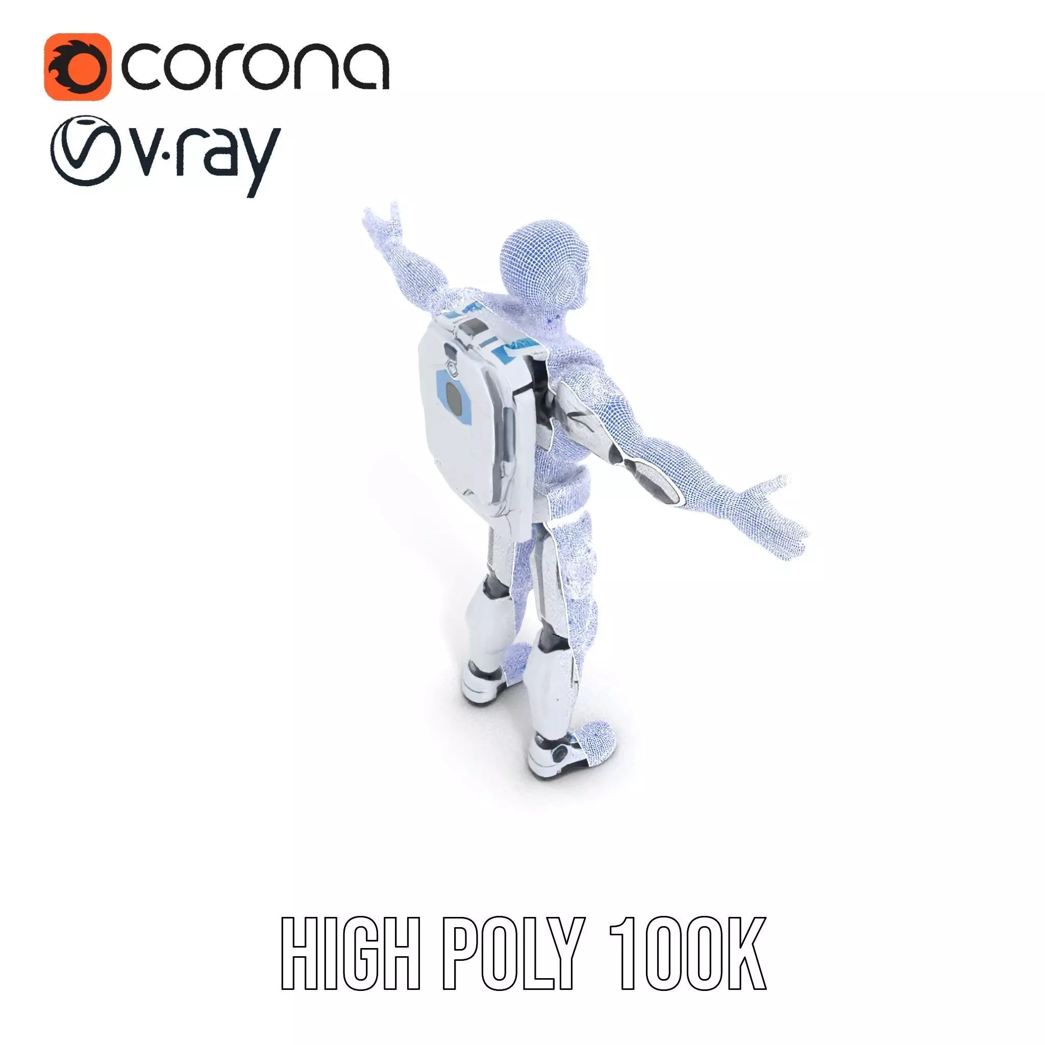 Futuristic Android model pack Low-poly 3D model_34
