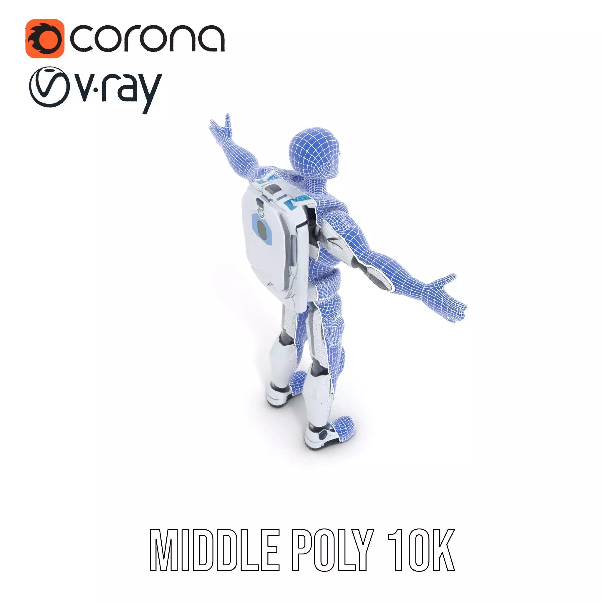 Futuristic Android model pack Low-poly 3D model_29