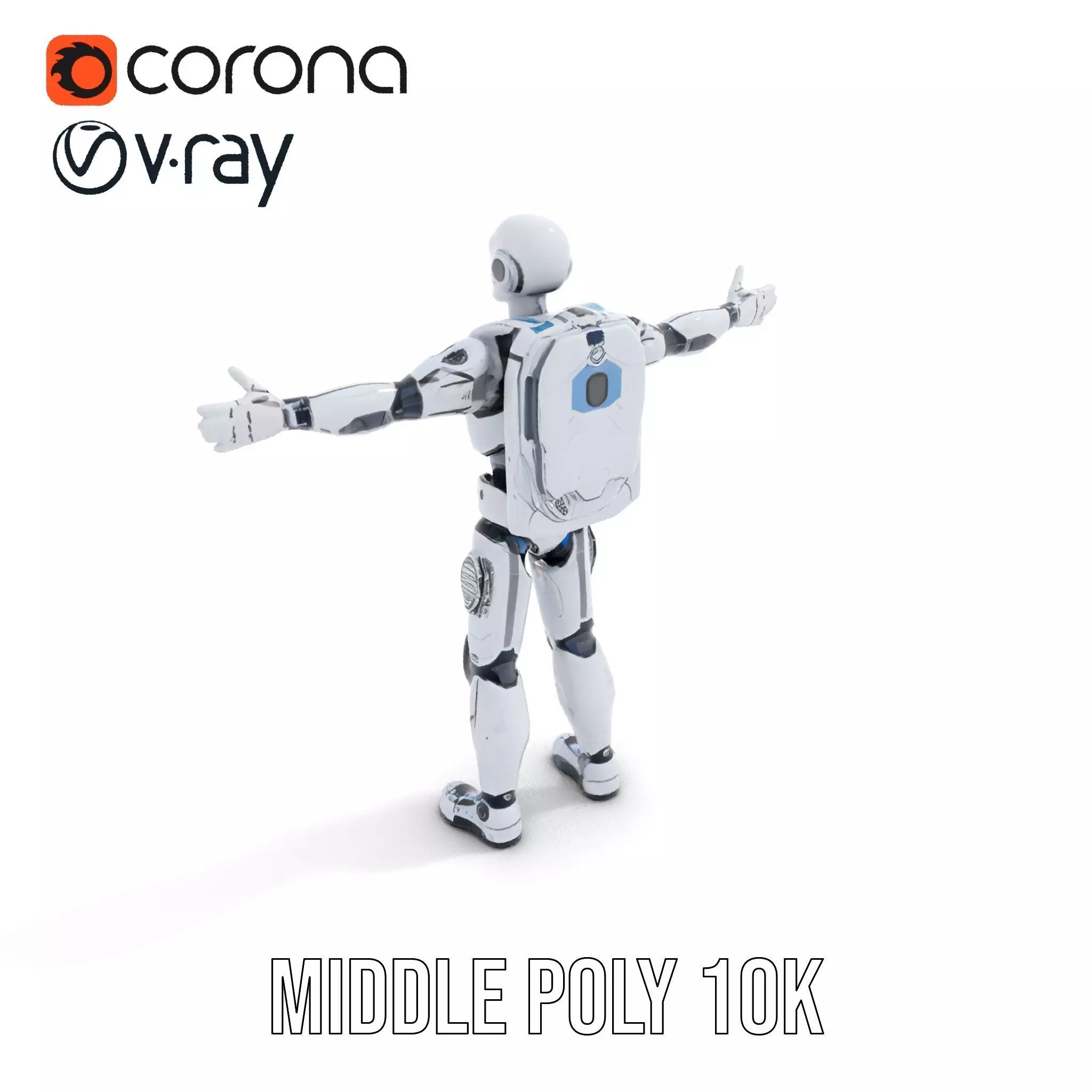 Futuristic Android model pack Low-poly 3D model_6