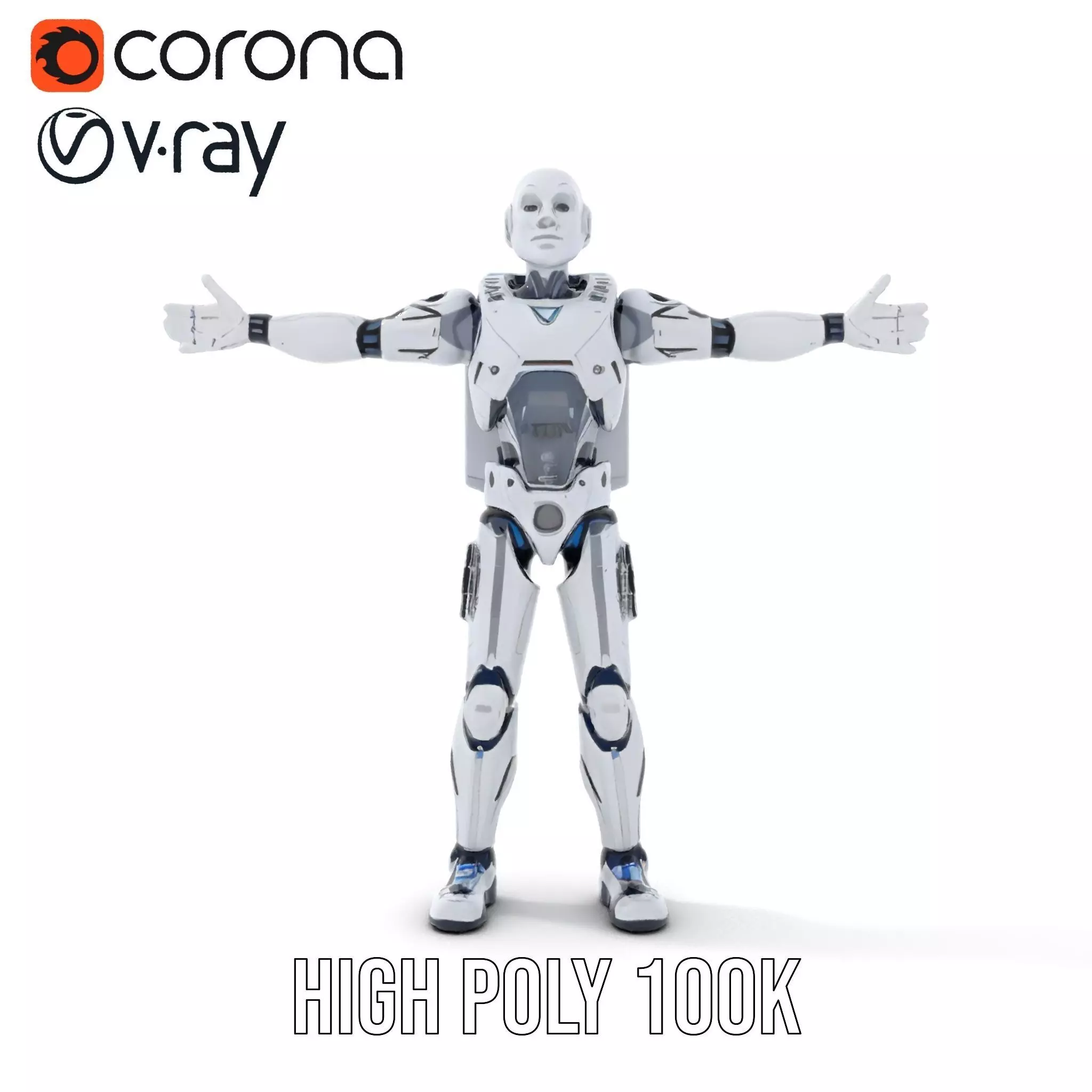 Futuristic Android model pack Low-poly 3D model_18
