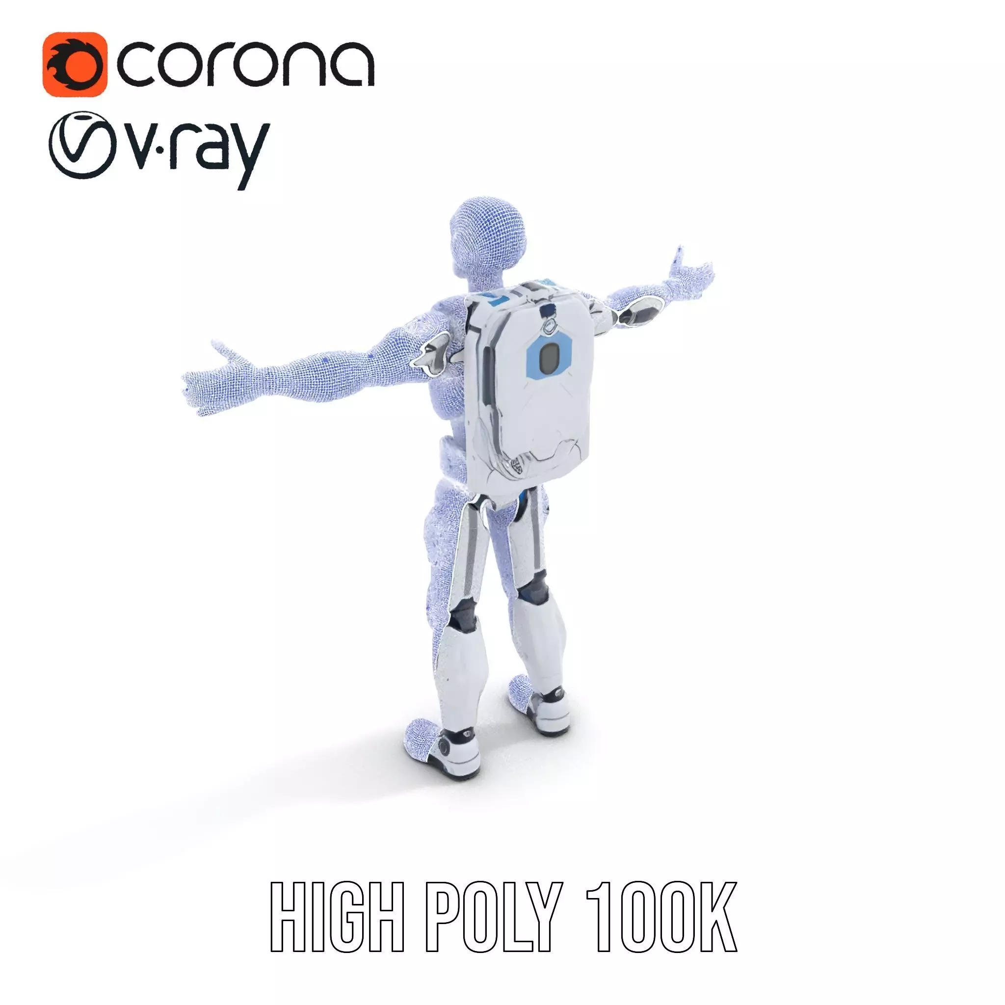 Futuristic Android model pack Low-poly 3D model_32