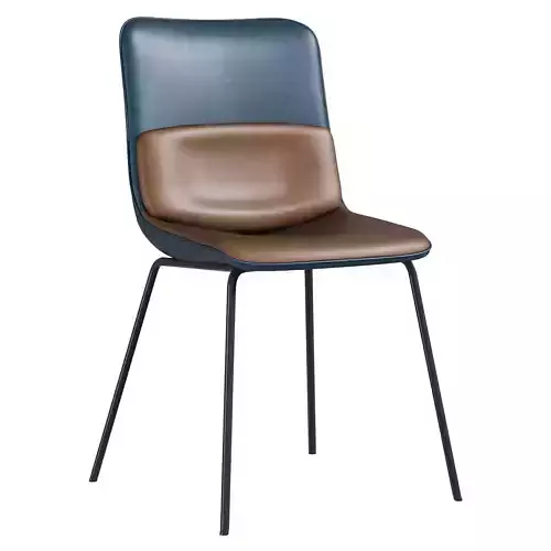 Blue Modern PU Leather Upholstered Carbon Steel Legs