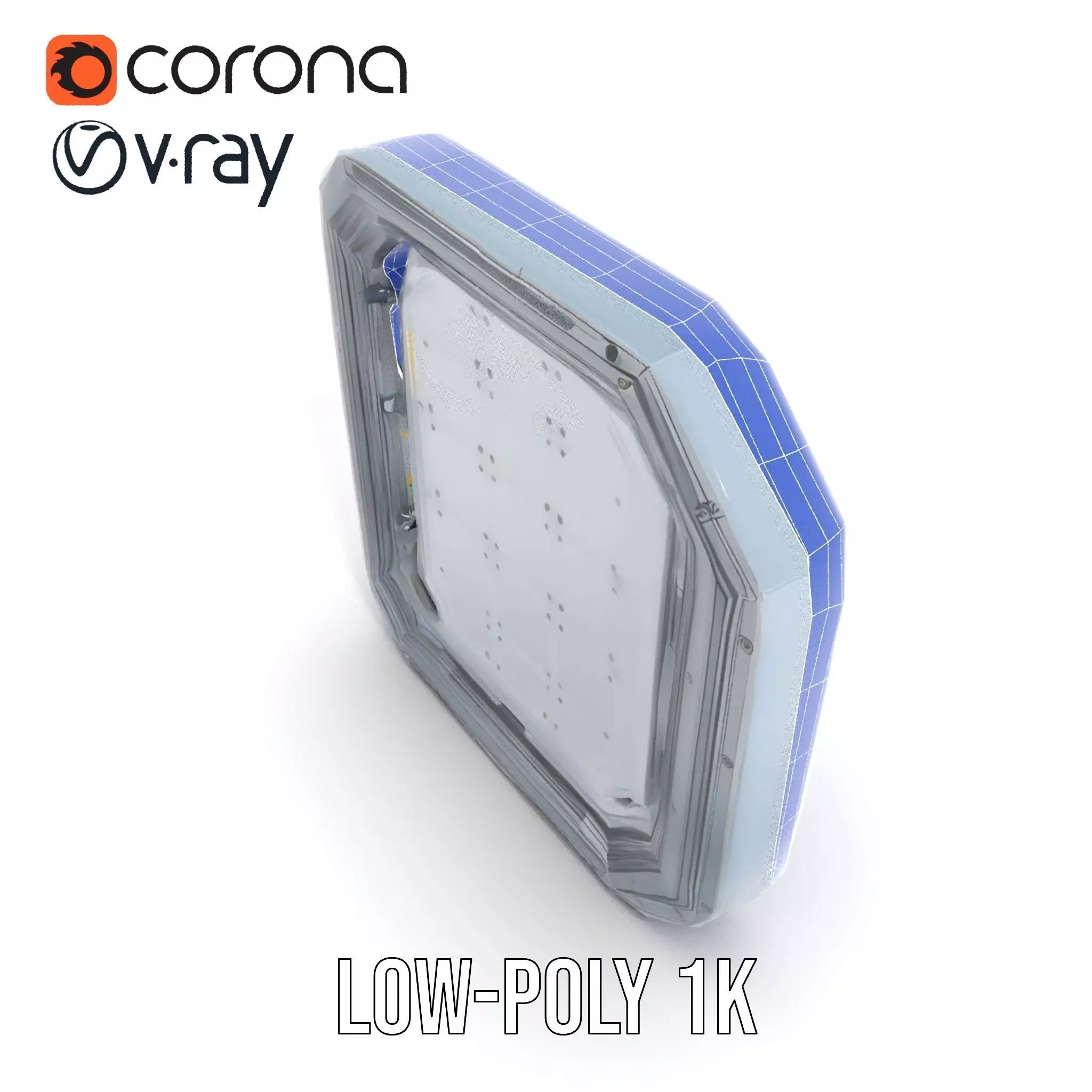 Futuristic Steel Door model pack Low-poly 3D model_17