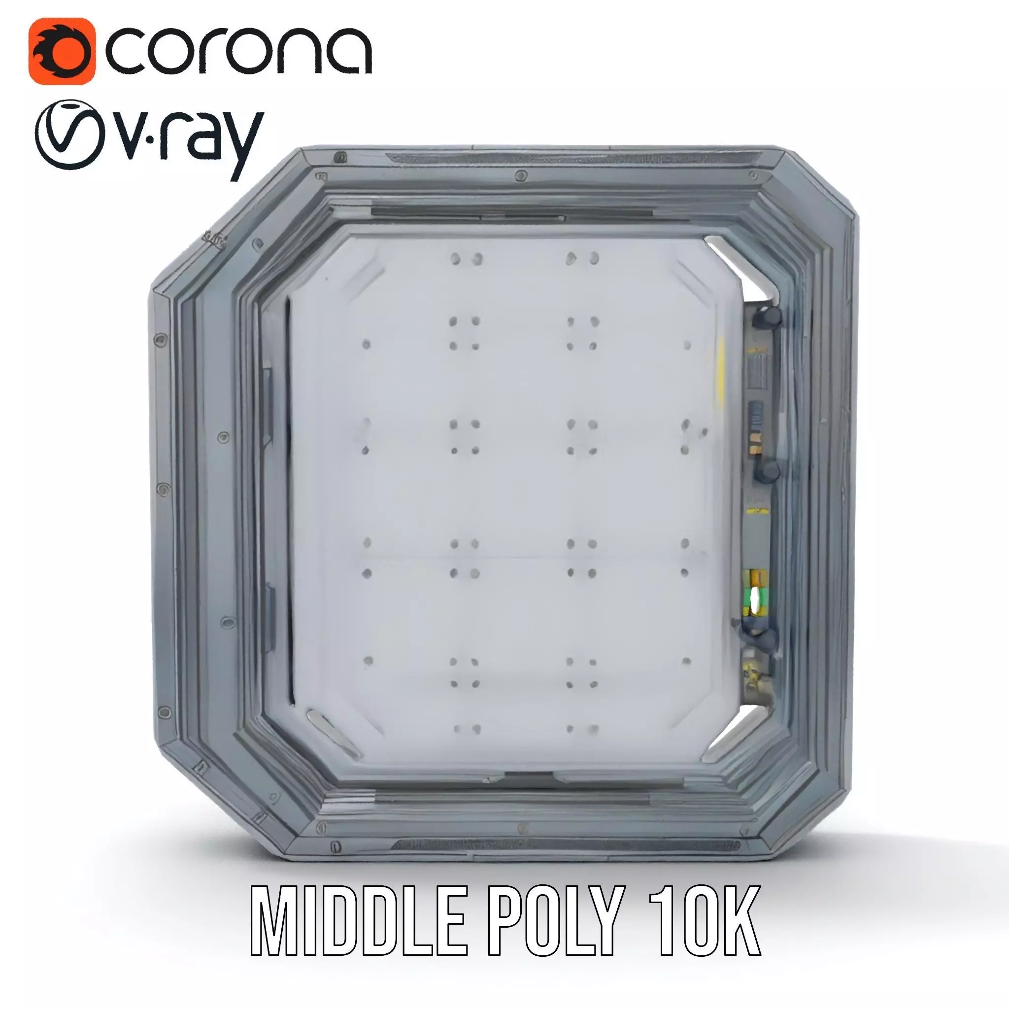 Futuristic Steel Door model pack Low-poly 3D model_5