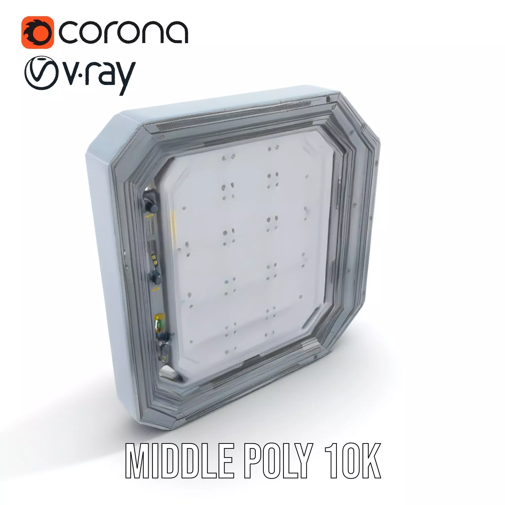 Futuristic Steel Door model pack Low-poly 3D model_16