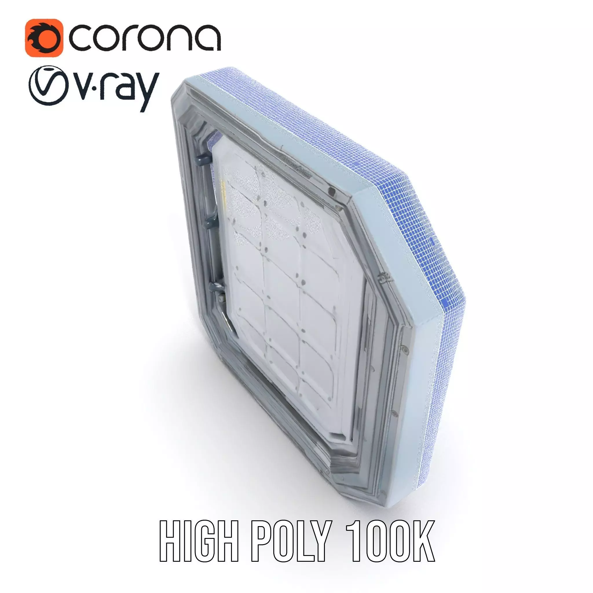 Futuristic Steel Door model pack Low-poly 3D model_29