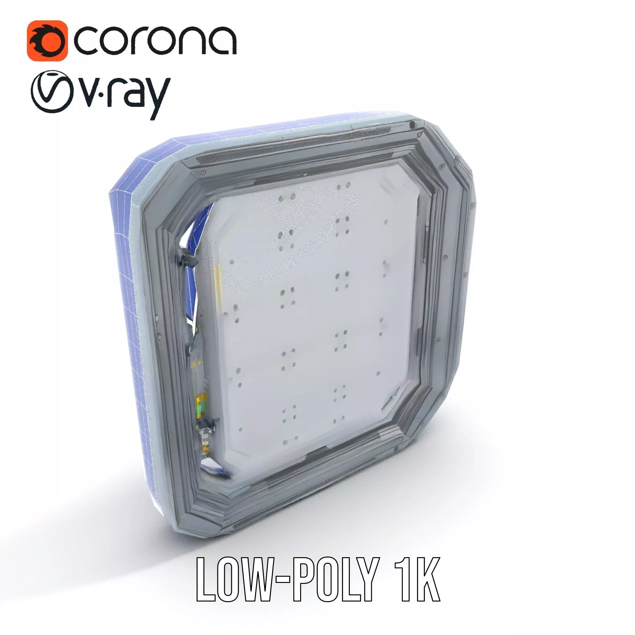 Futuristic Steel Door model pack Low-poly 3D model_7