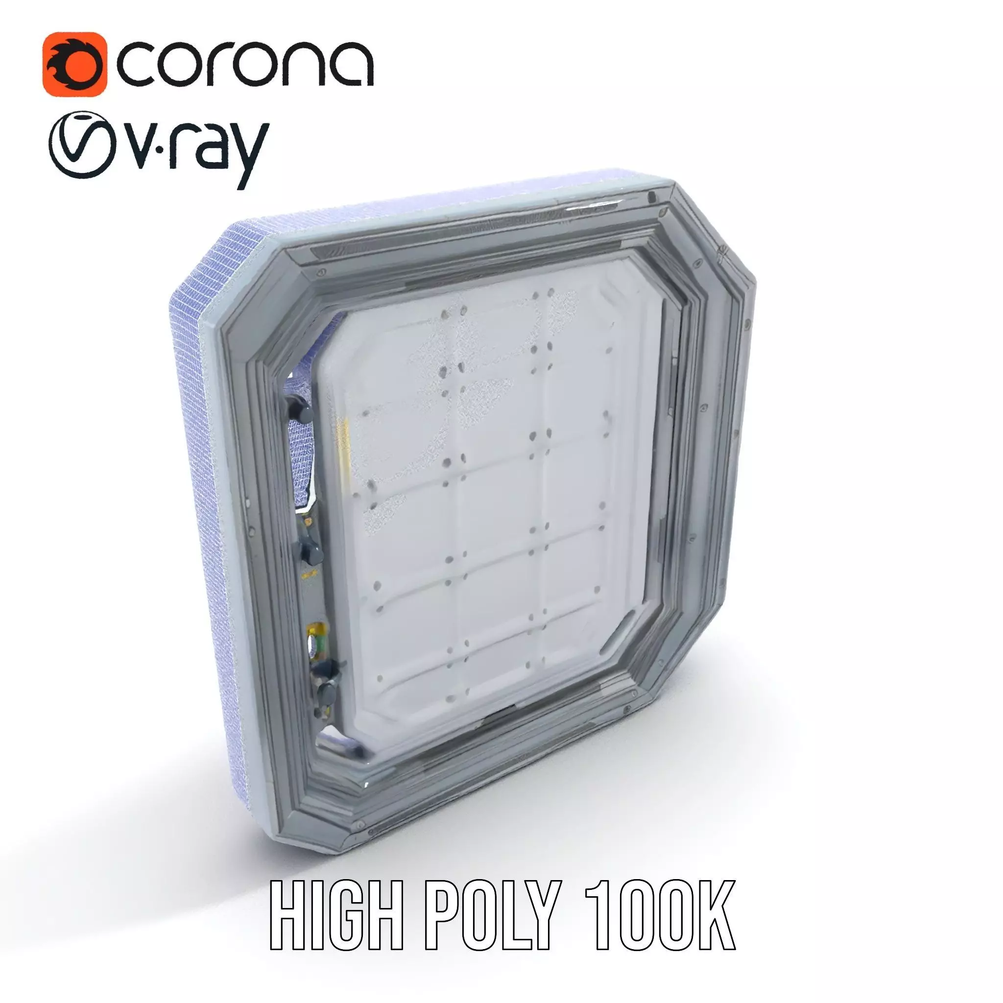 Futuristic Steel Door model pack Low-poly 3D model_24