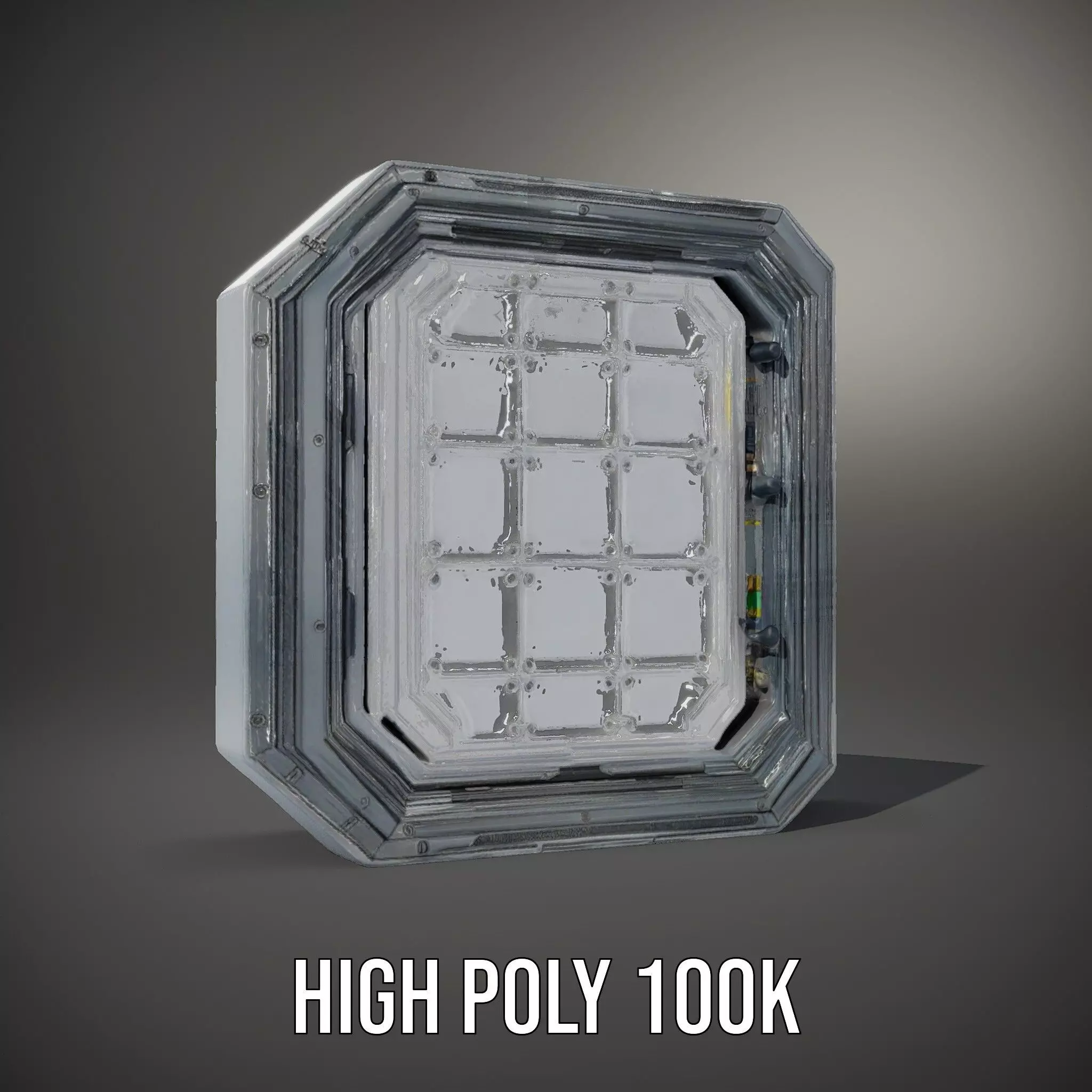 Futuristic Steel Door model pack Low-poly 3D model_10