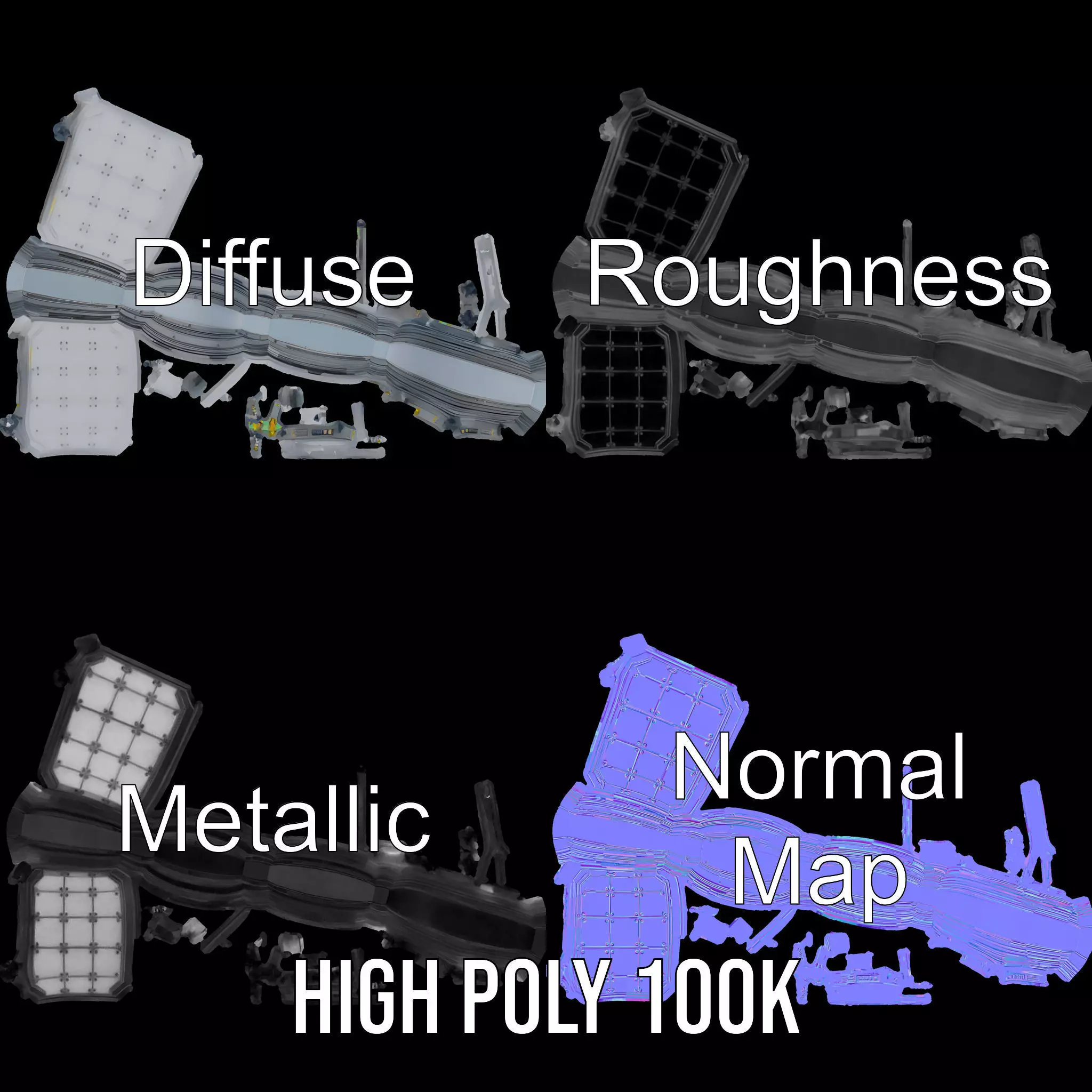 Futuristic Steel Door model pack Low-poly 3D model_3