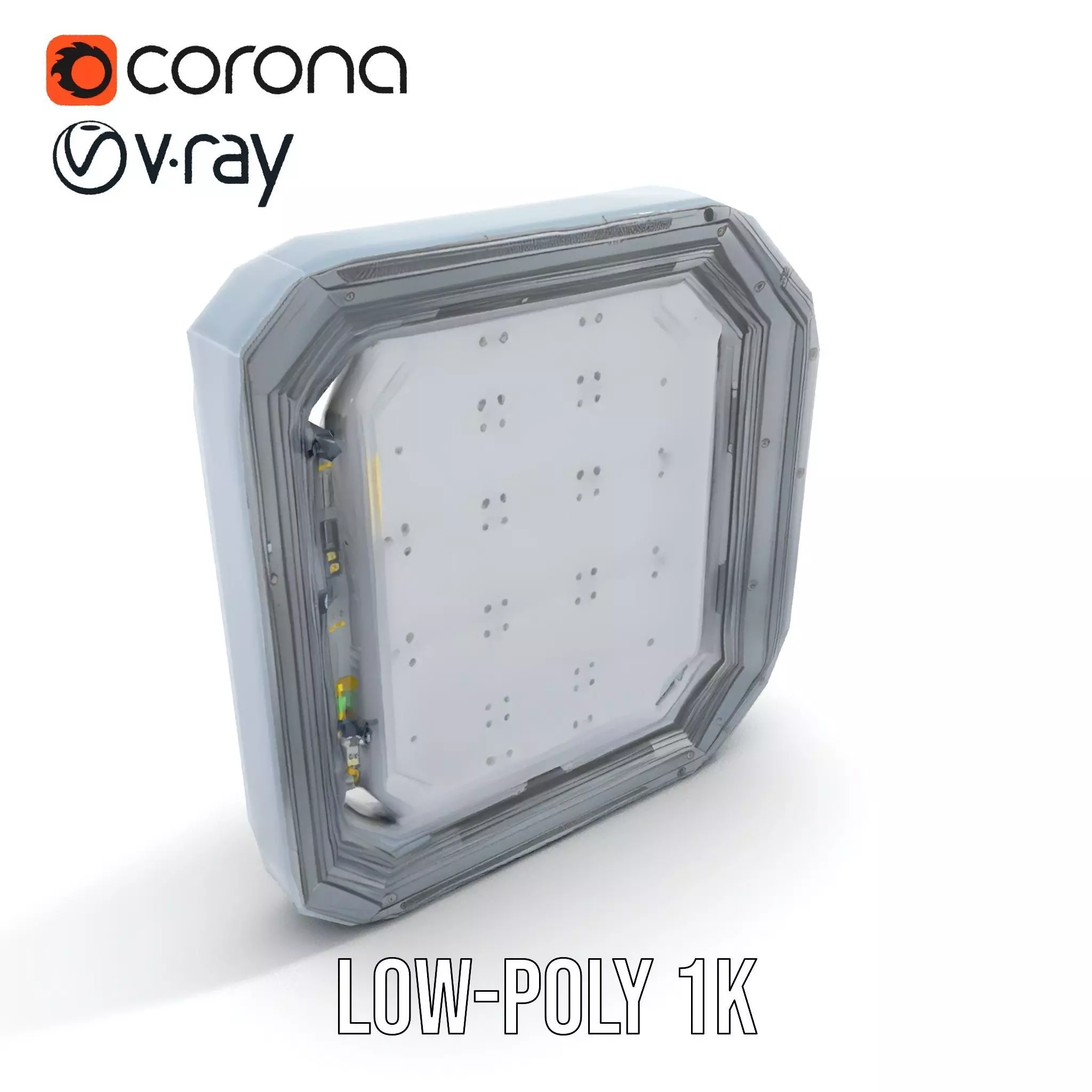 Futuristic Steel Door model pack Low-poly 3D model_20